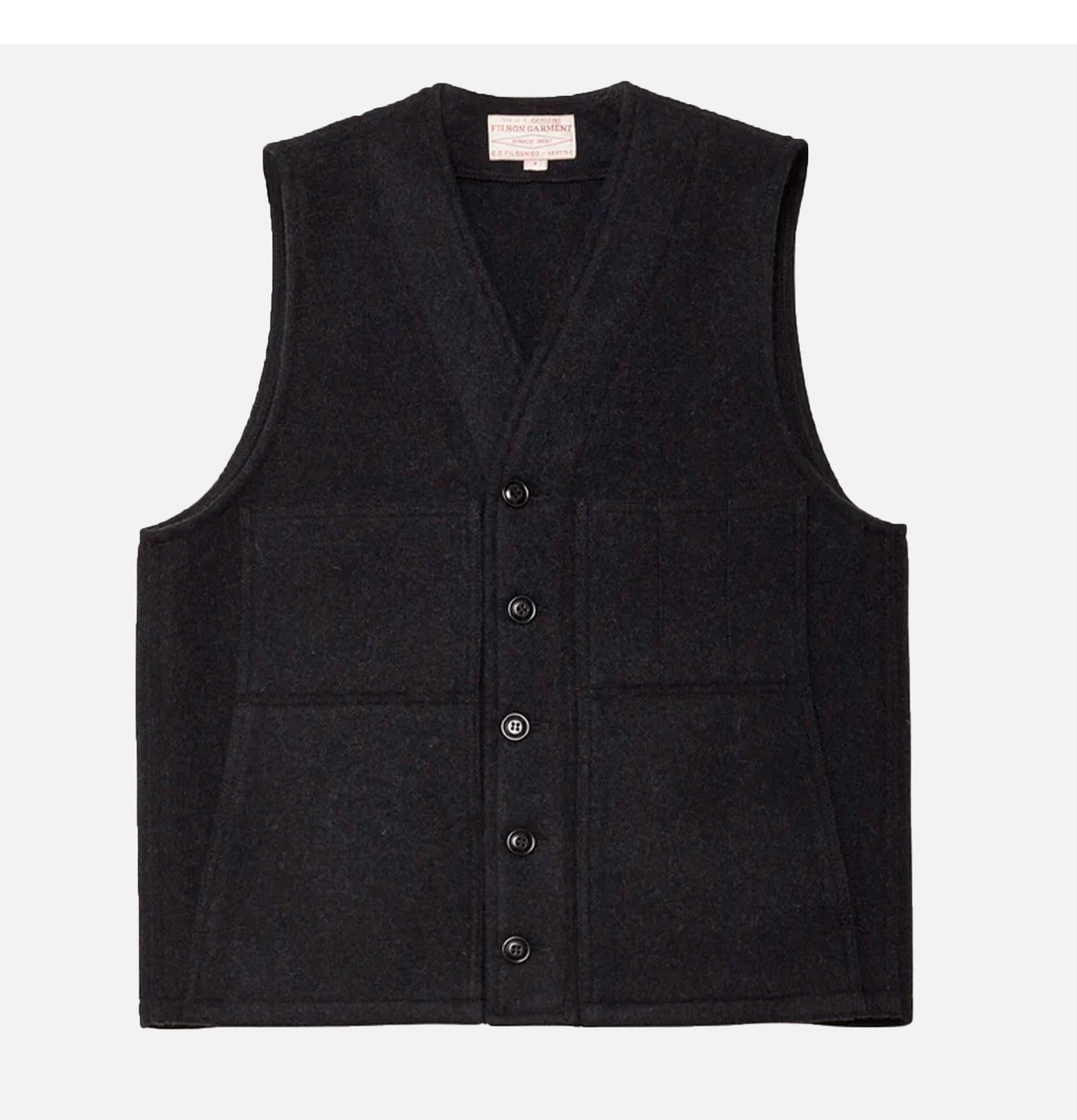 Filson Veste Laine Mackinaw Charcoal