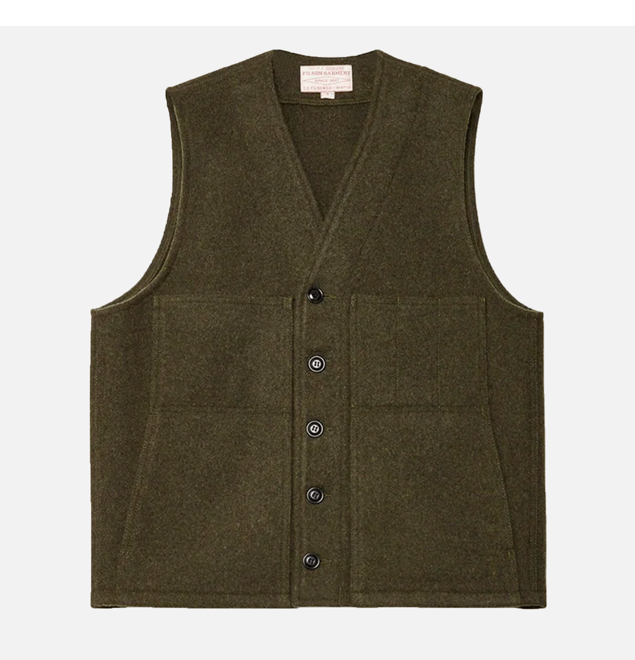 Filson Veste Laine Mackinaw Vert Forêt