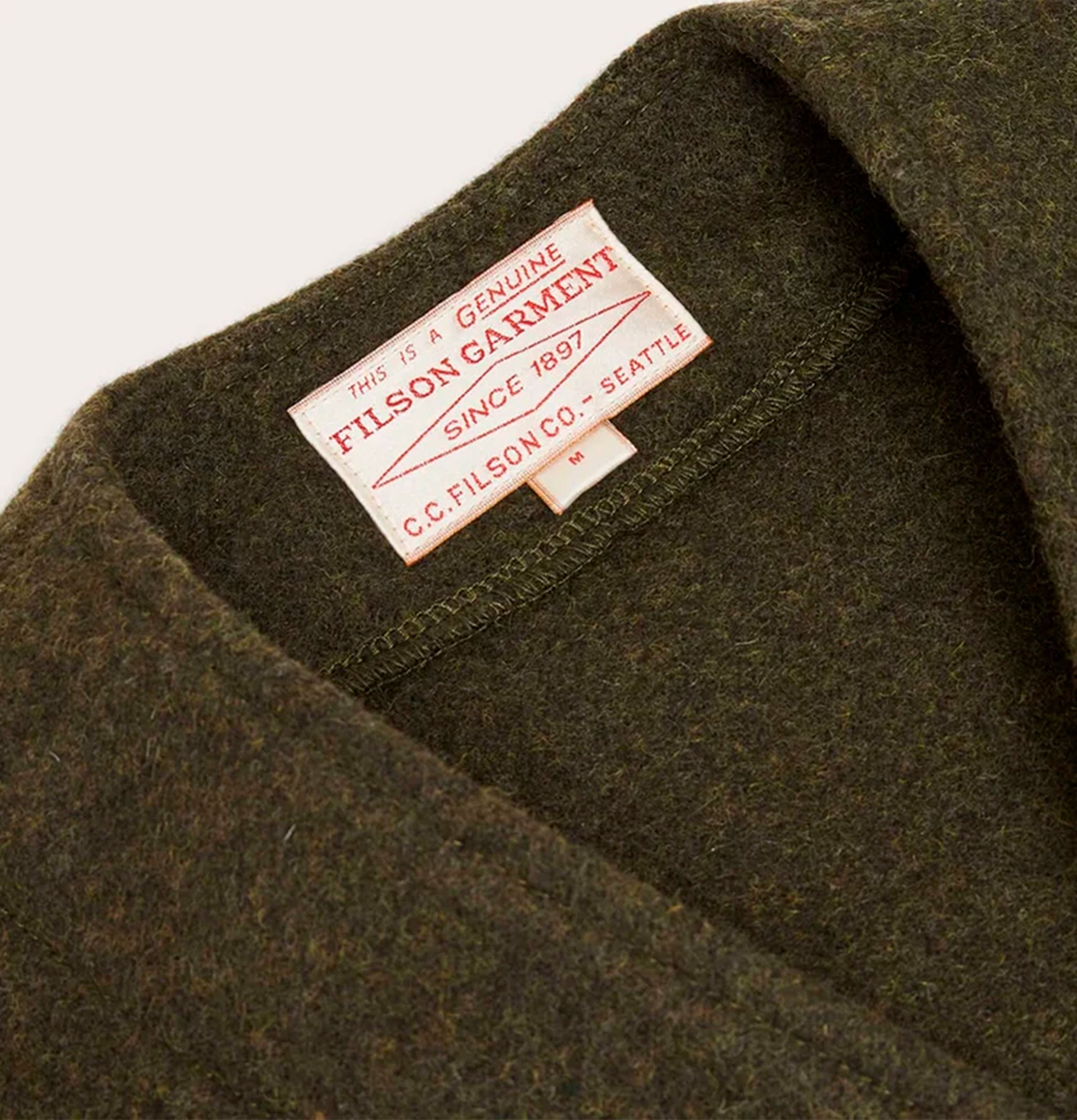 Filson Veste Laine Mackinaw Vert Forêt