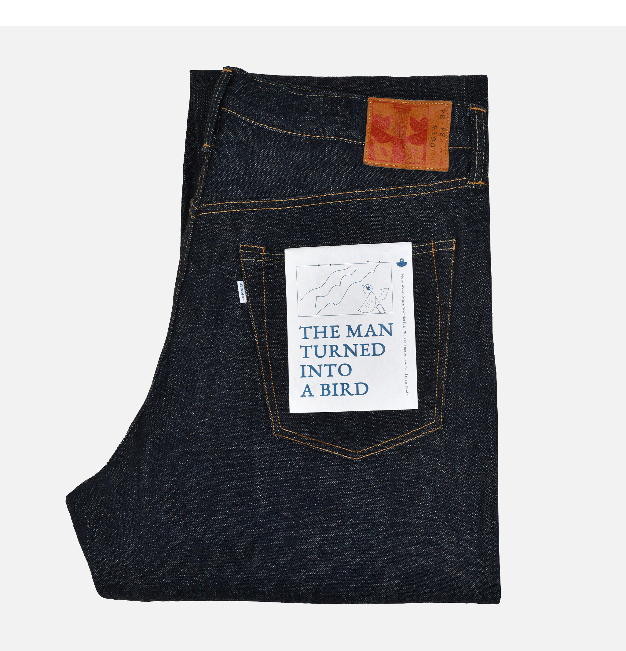 Omoto Denim Jeans 615 Relaxed Fit 13.5 oz One Washed