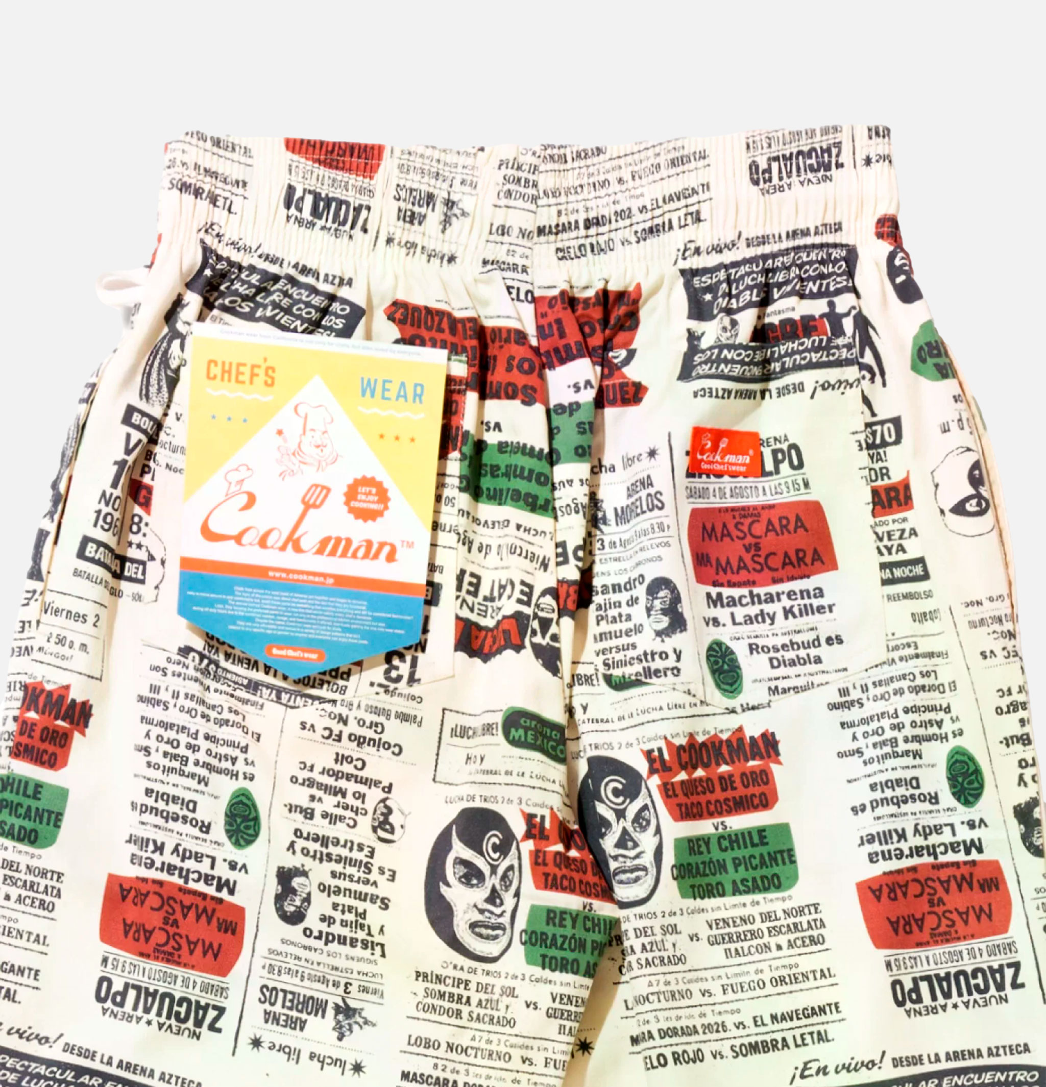 Cookman | Chef Pant  Lucha Libre Blanc | Shop Royalcheese Paris