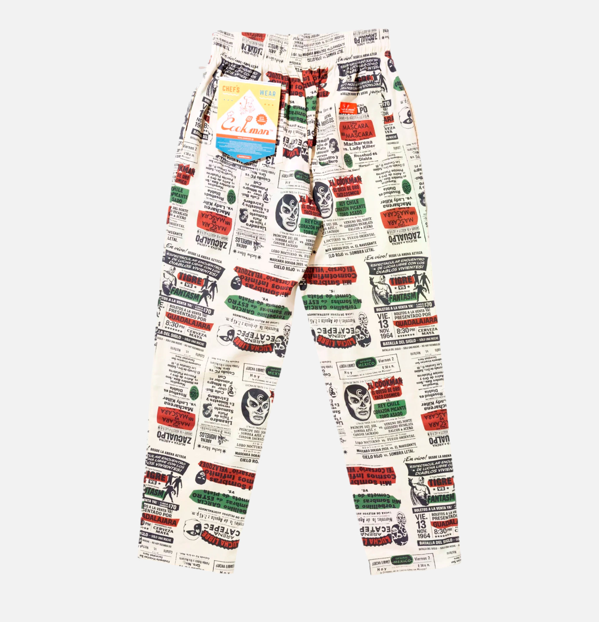 Cookman Chef Pant Lucha Libre White