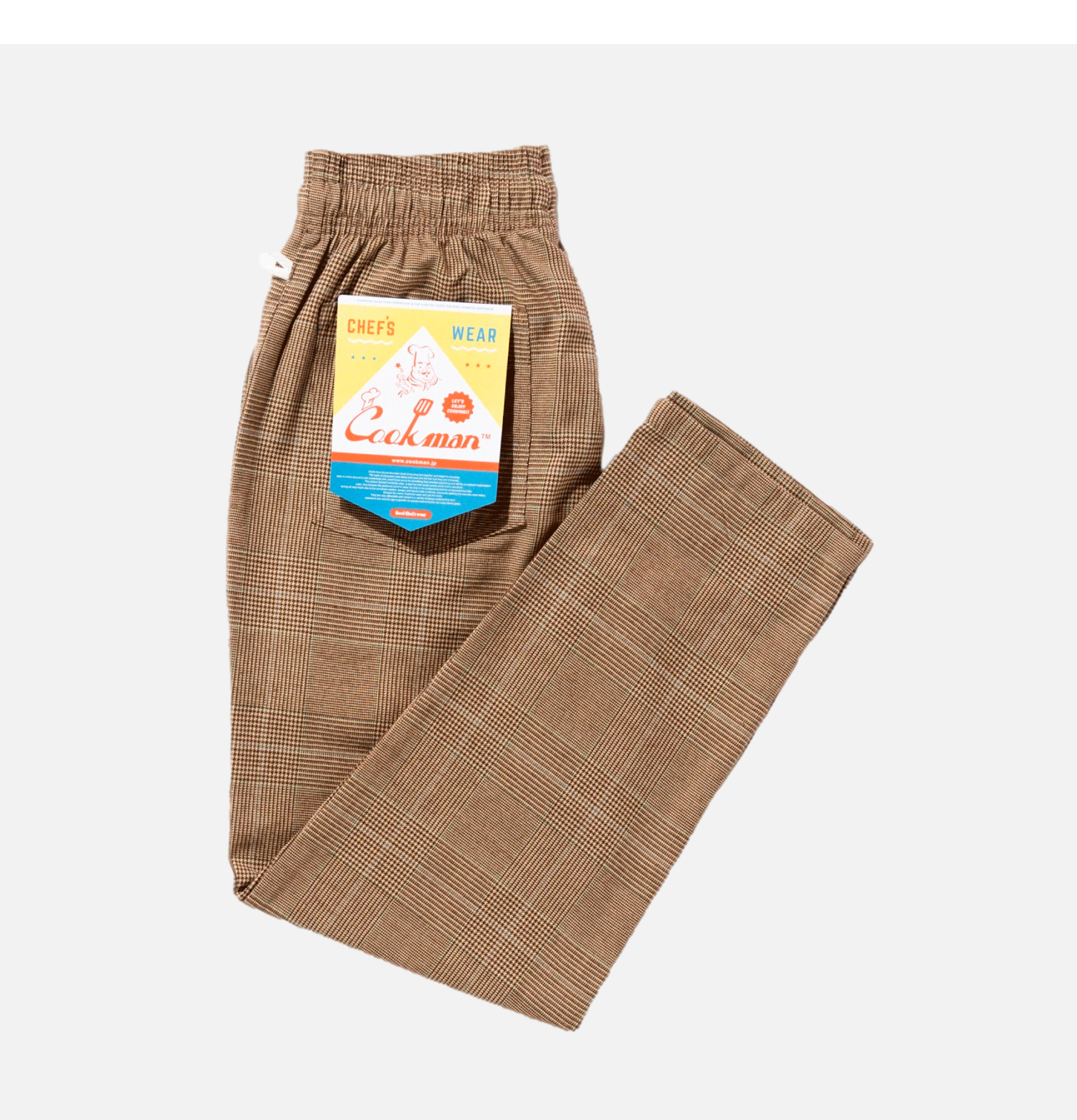 Cookman Chef Pant Glen Check Brown