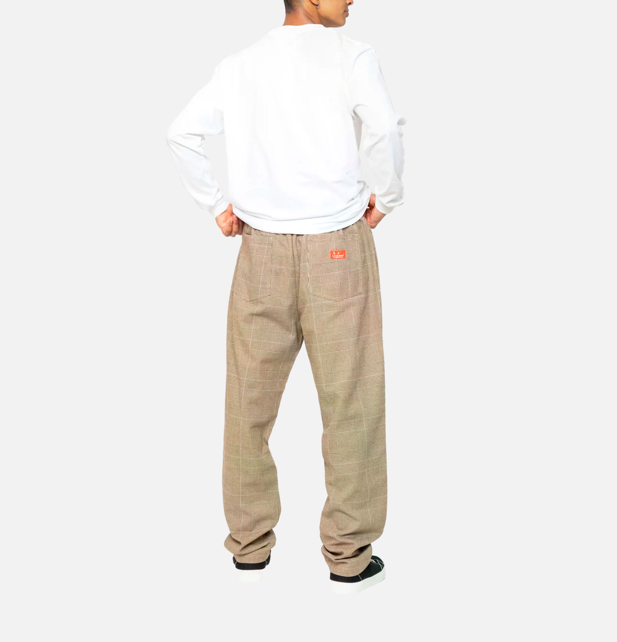 Cookman Chef Pants Glen Check Brown