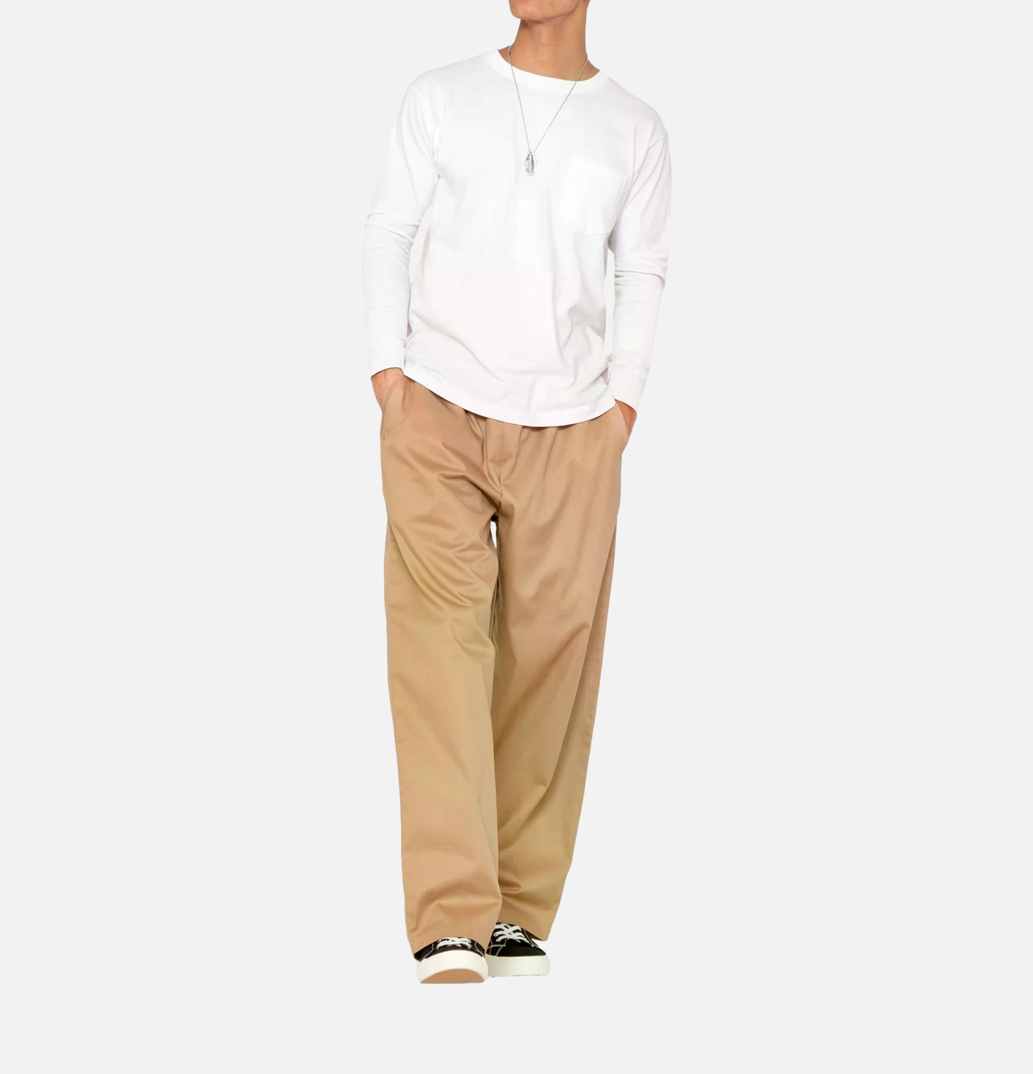 Cookman Chef Pant High Wide Beige