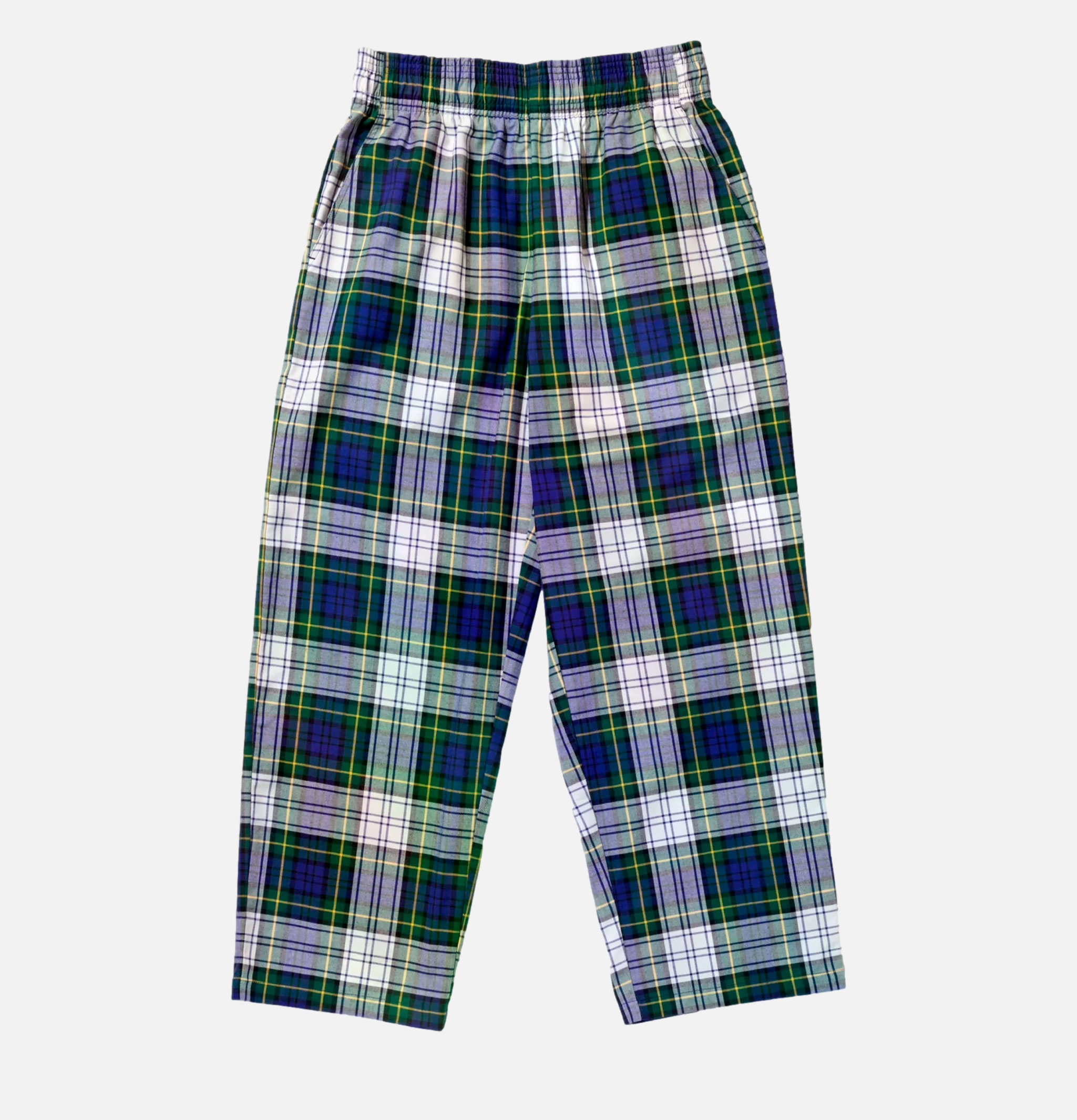 Cookman Pant High Wide Tartan Bleu Vert