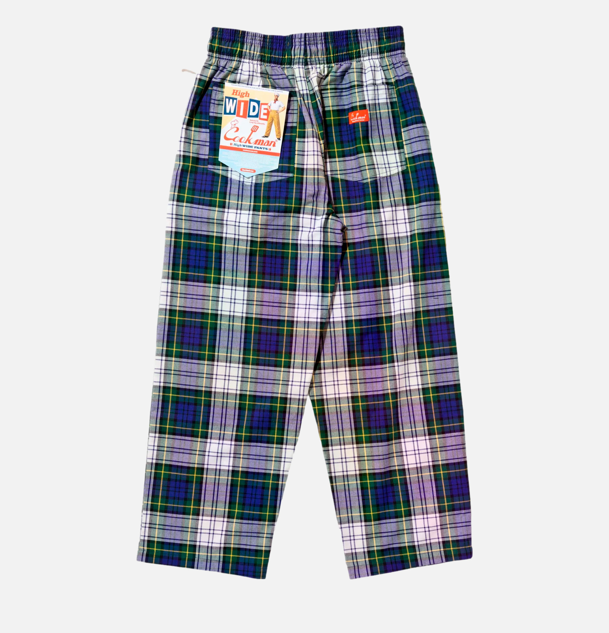 Cookman Pant High Wide Tartan Bleu Vert