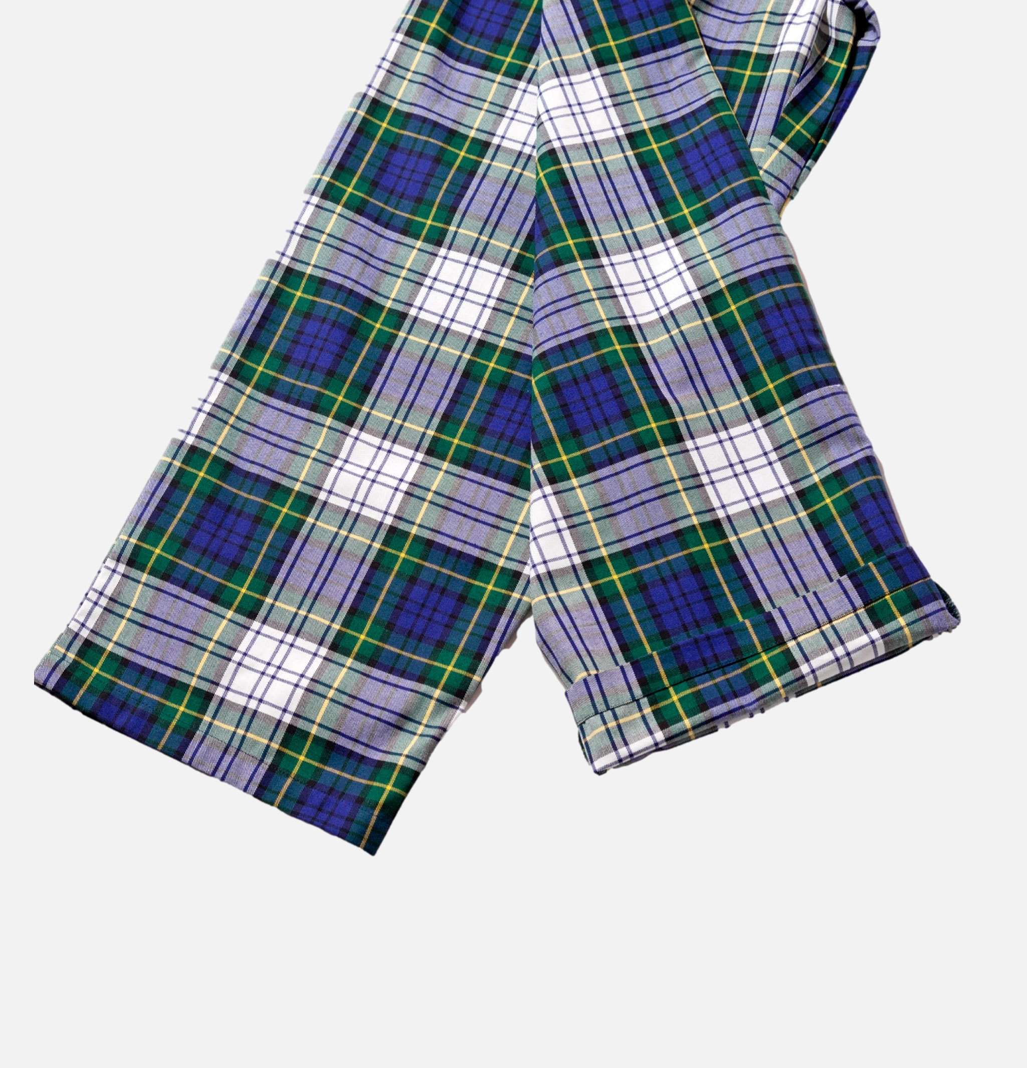 Cookman Pant High Wide Tartan Bleu Vert