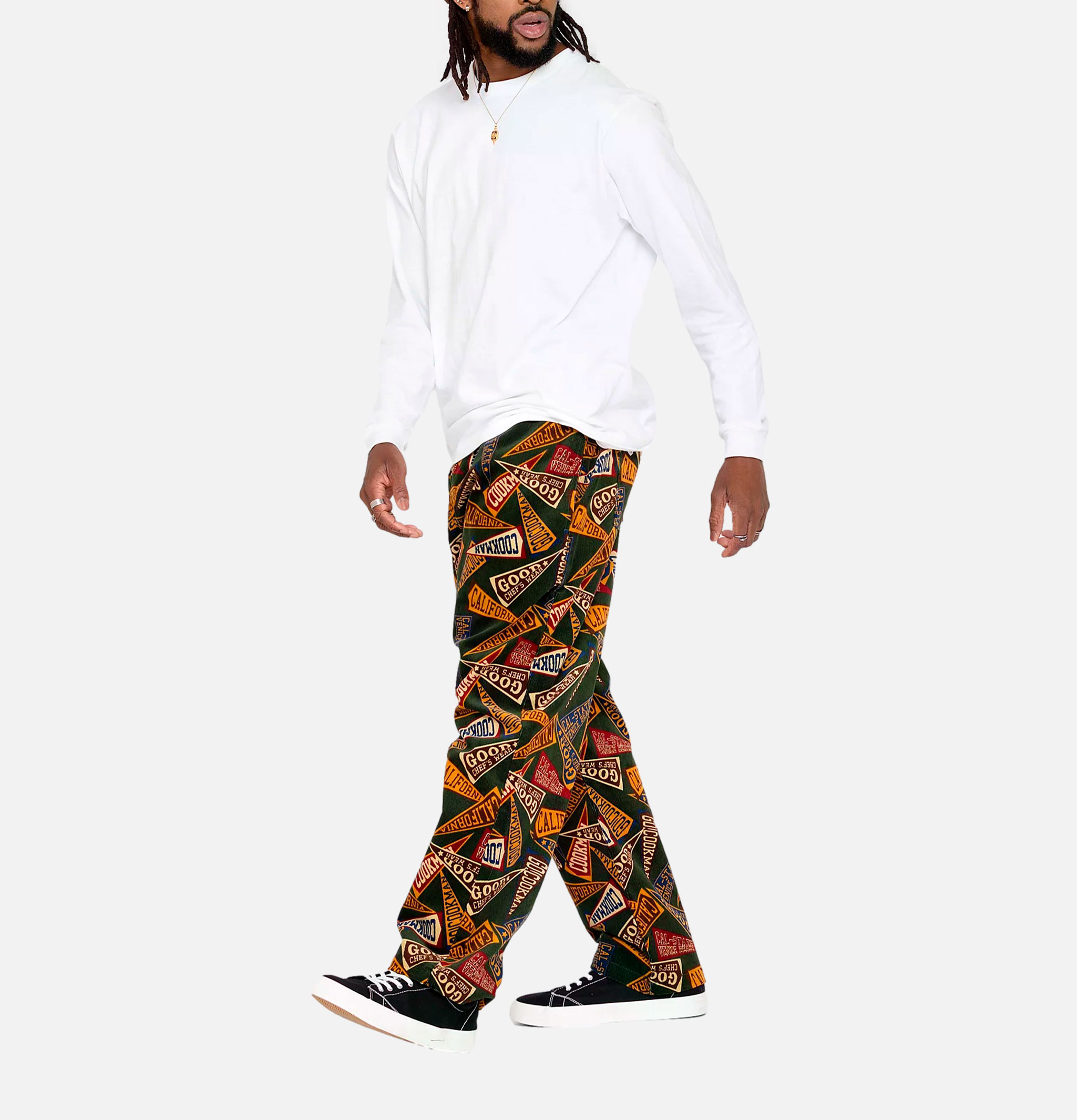 Cookman Semiwide Velours Côtelé à Motif Fanion