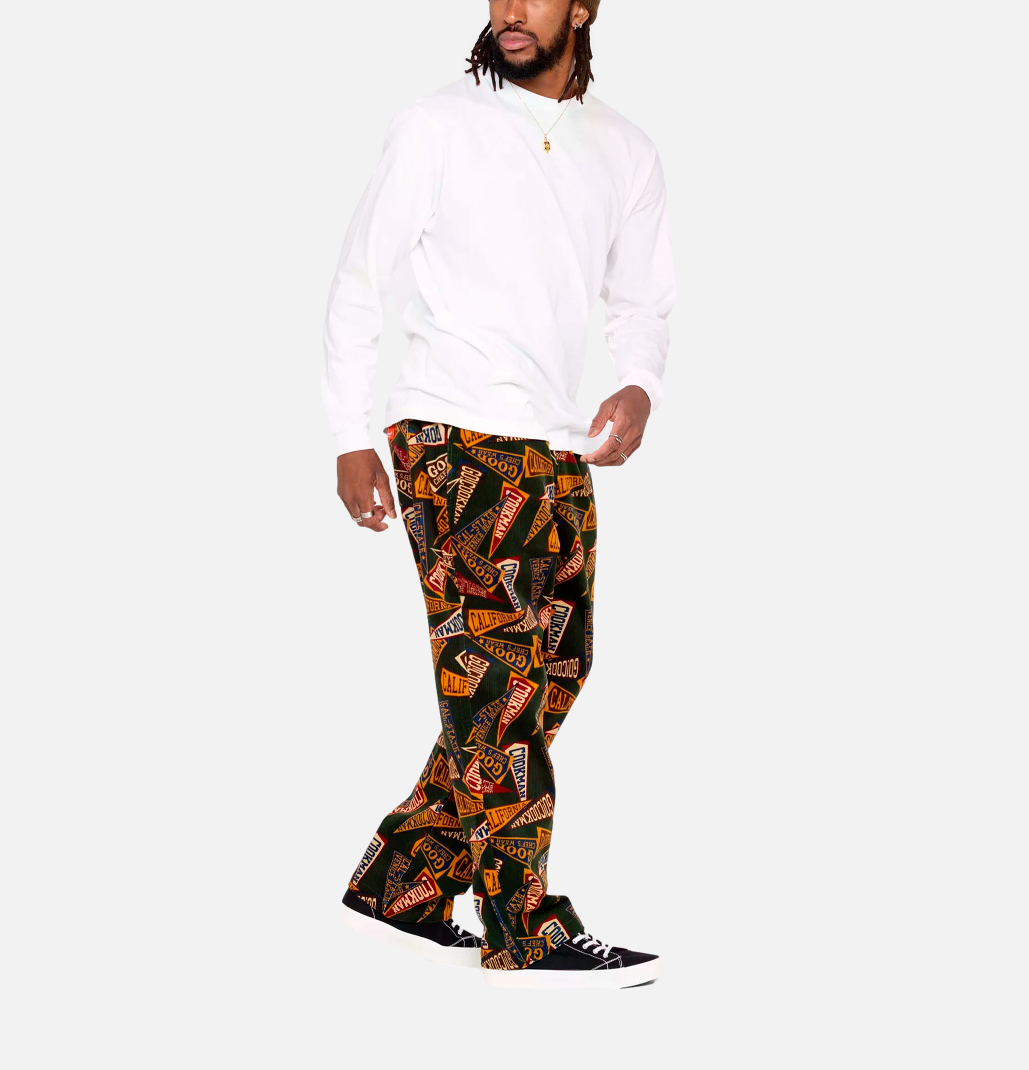 Cookman Semiwide Velours Côtelé à Motif Fanion