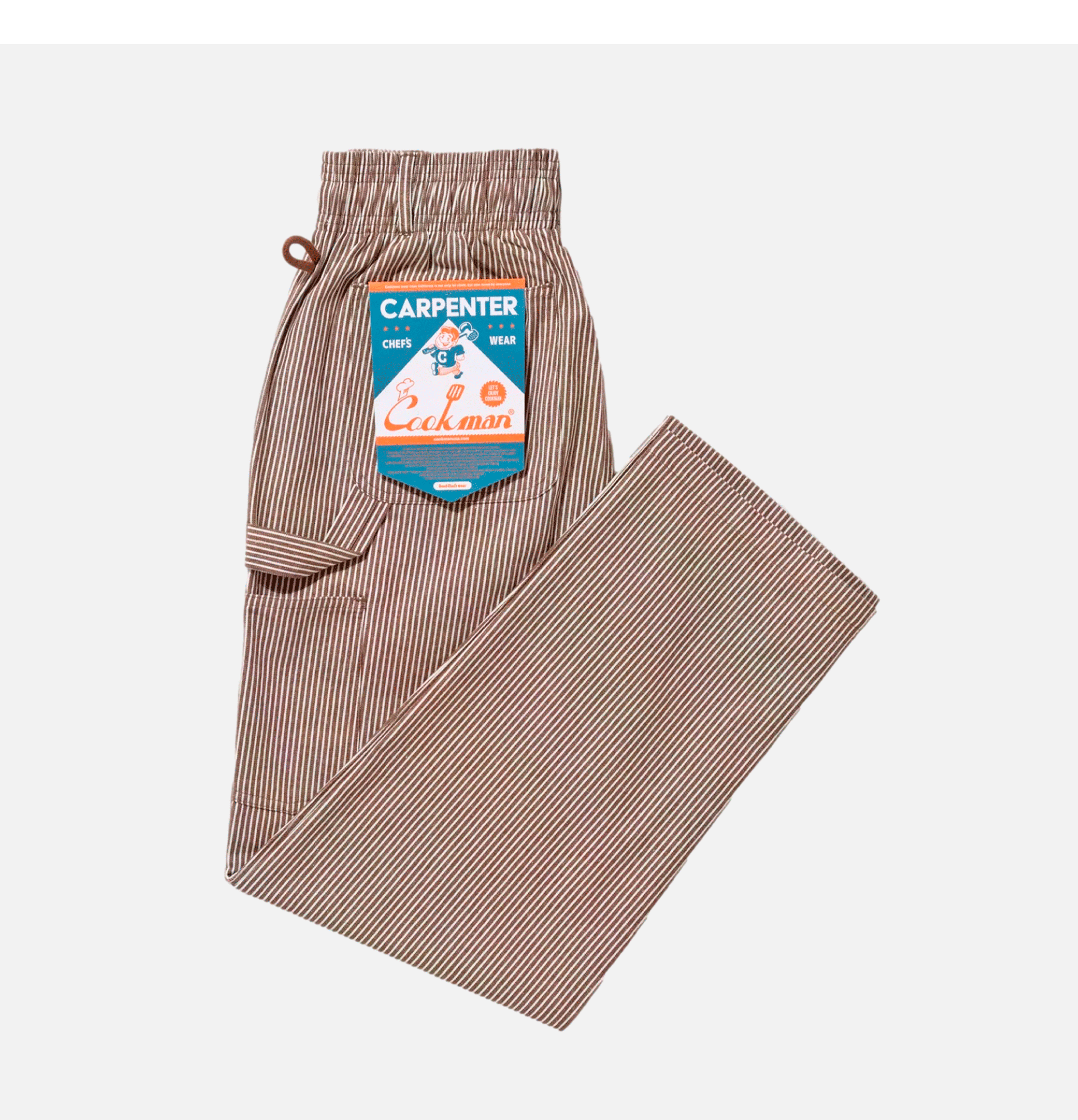 Cookman Pantalon Carpenter Rayures Marron