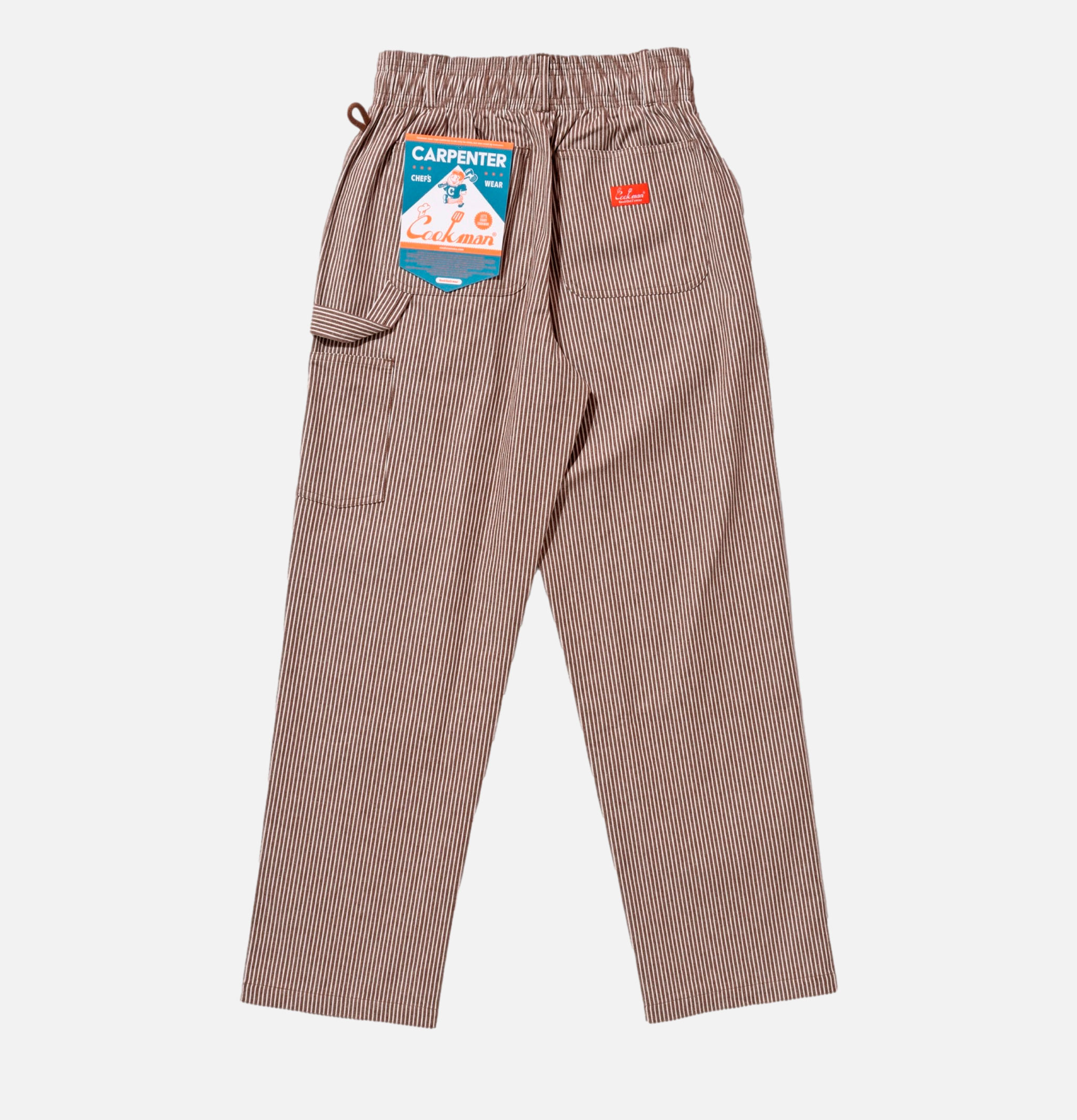 Cookman Pantalon Carpenter Rayures Marron