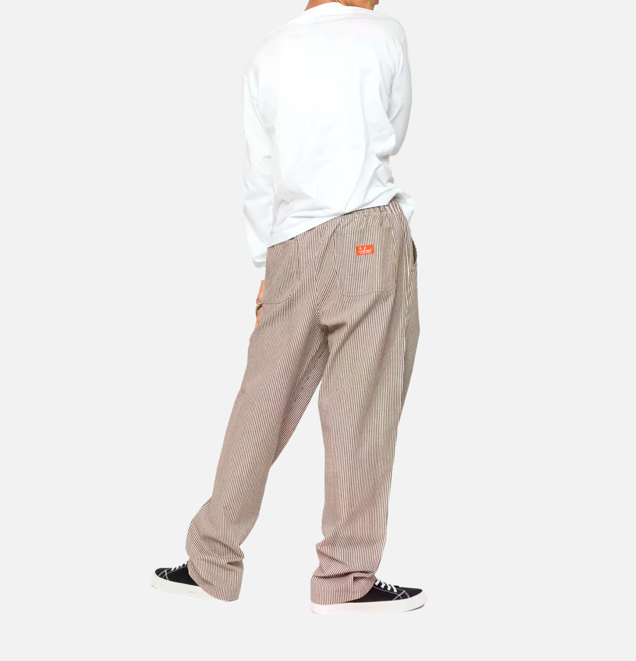 Cookman Pantalon Carpenter Rayures Marron
