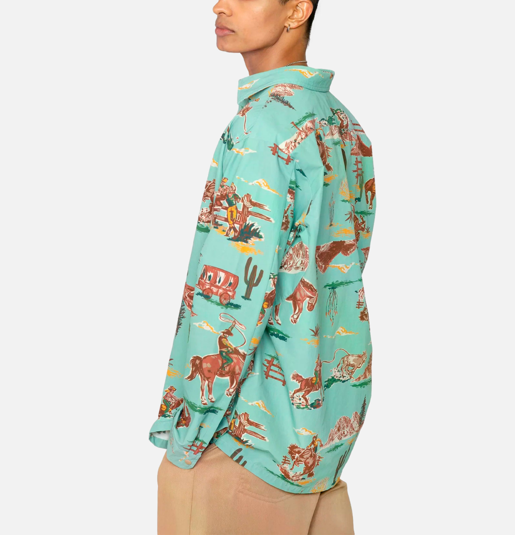 Cookman Chemise de travail Western Bleu Claire