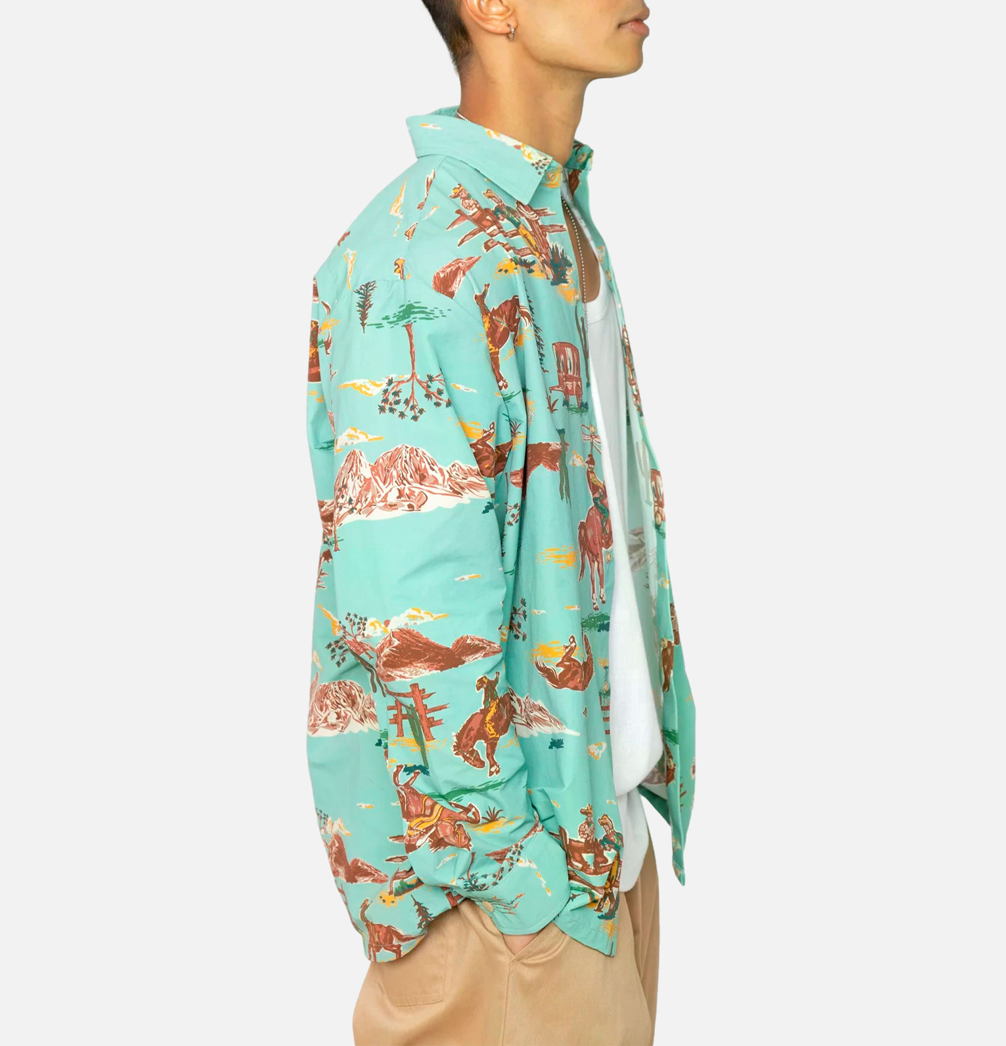 Cookman Chemise de travail Western Bleu Claire