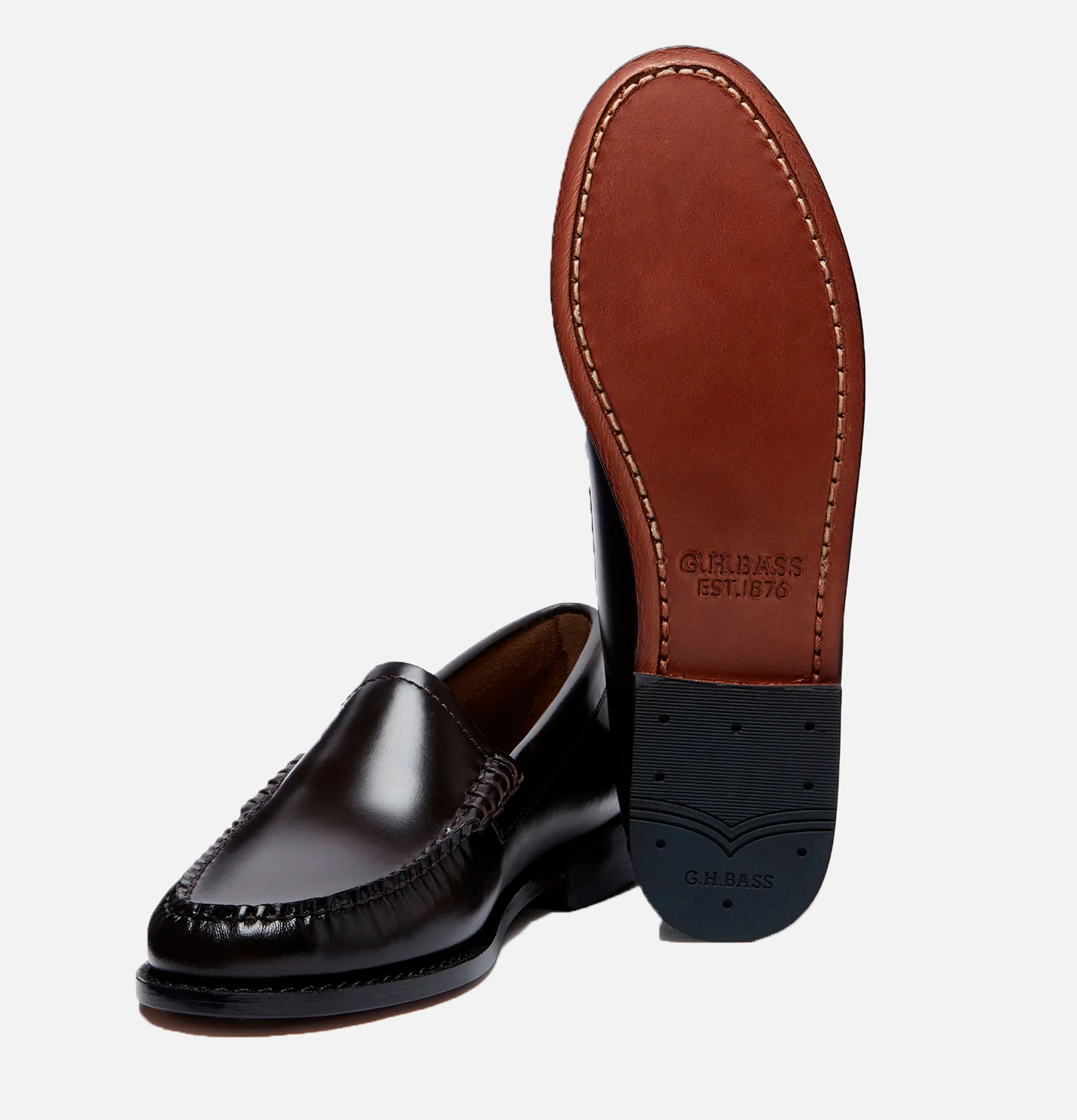 GH Bass Weejuns Venetian Leather Loafers Chocolate
