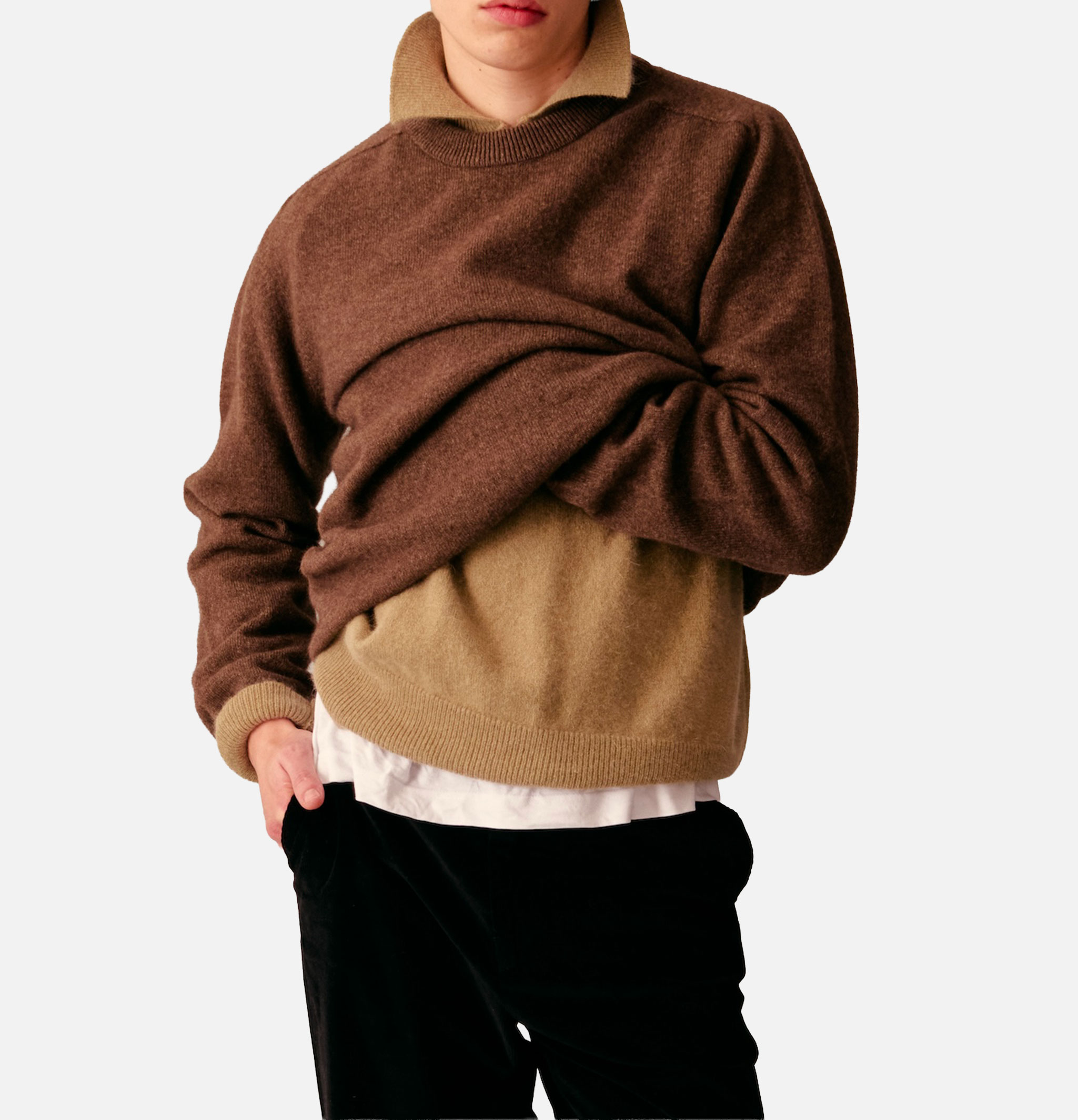 Nitto Knitwear Armen Round-Neck Sweater Orange Henna