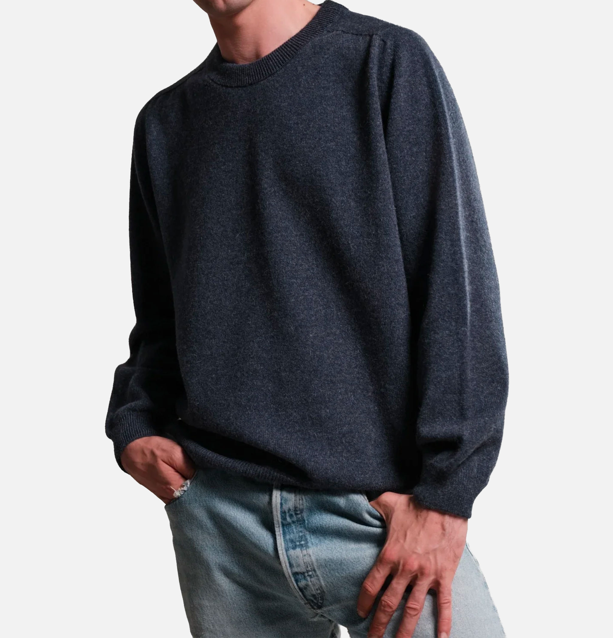 Nitto Knitwear Armen Round-Neck Sweater Navy Mix