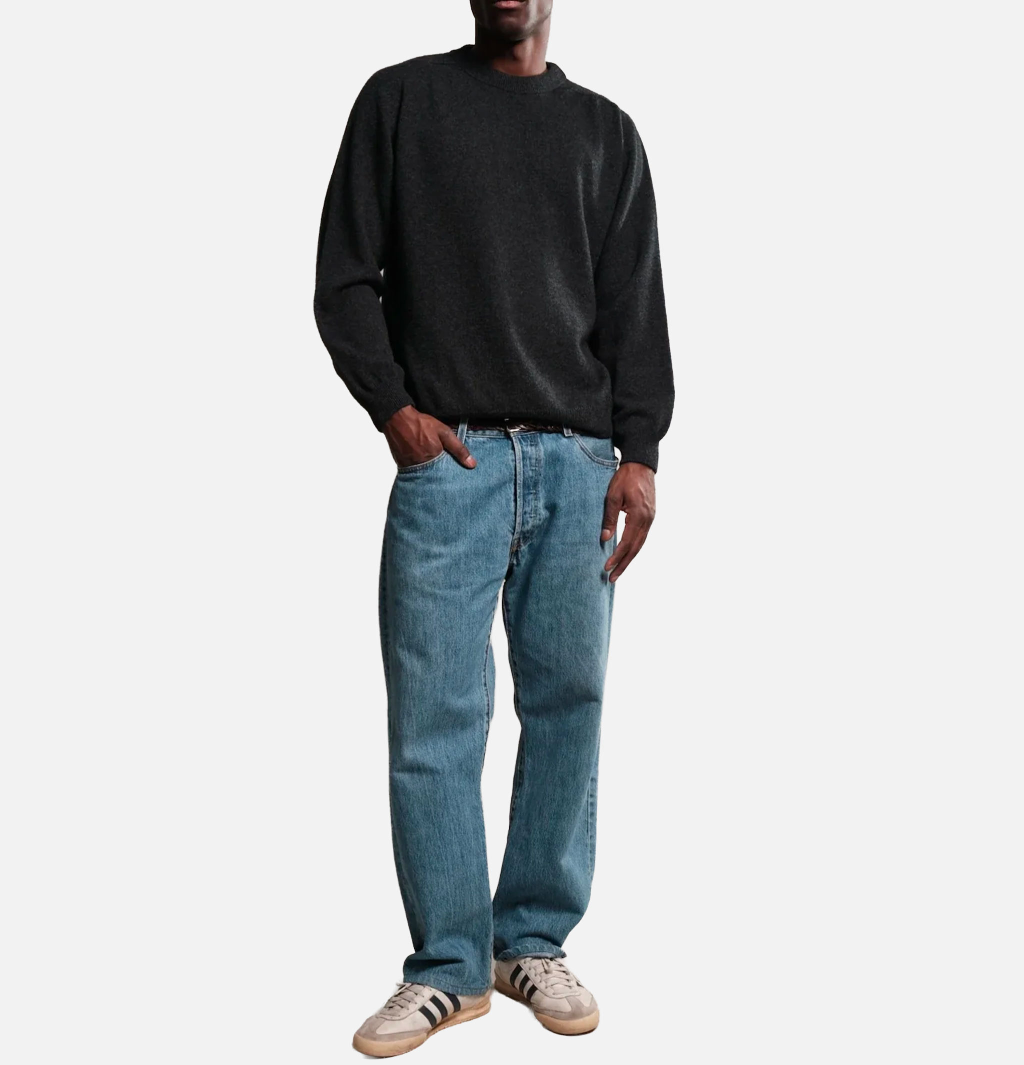 Nitto Knitwear Armen Round-Neck Sweater Charcoal