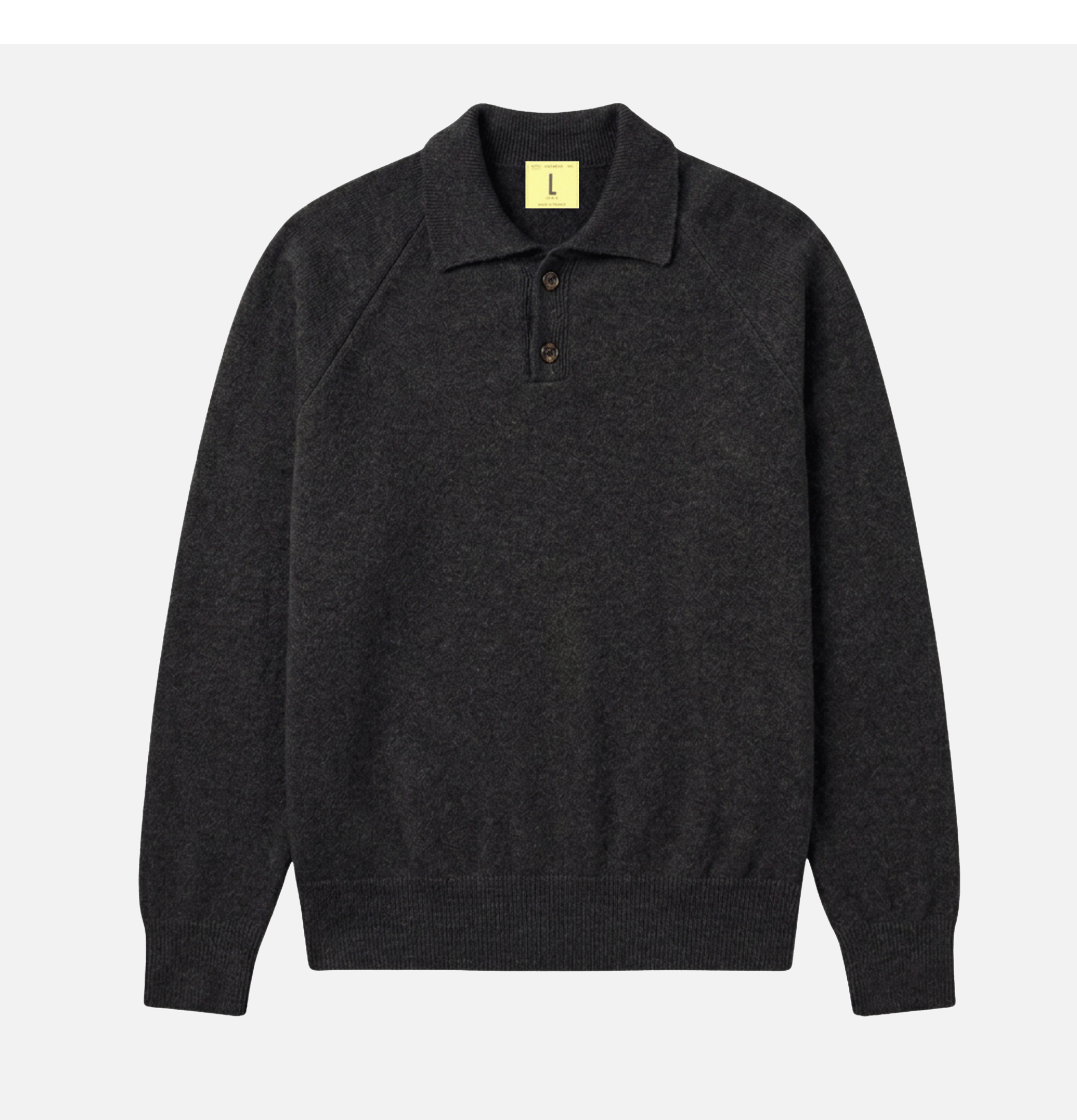 Nitto Knitwear Armen LS Charcoal Polo