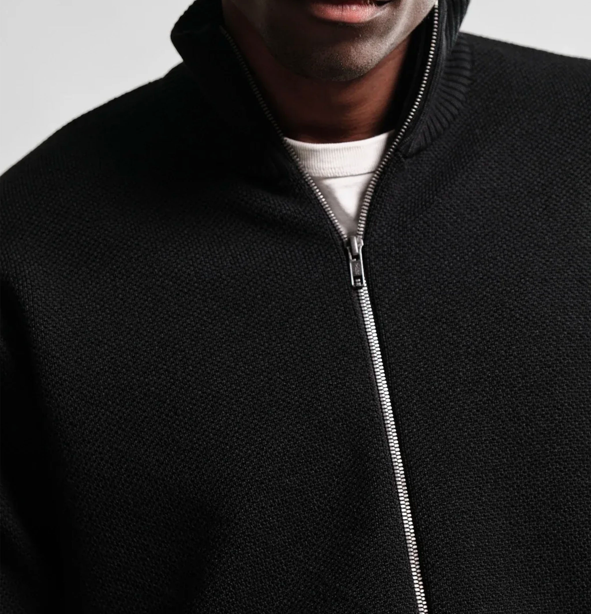 Nitto Knitwear Youri Zipper Cardigan Black