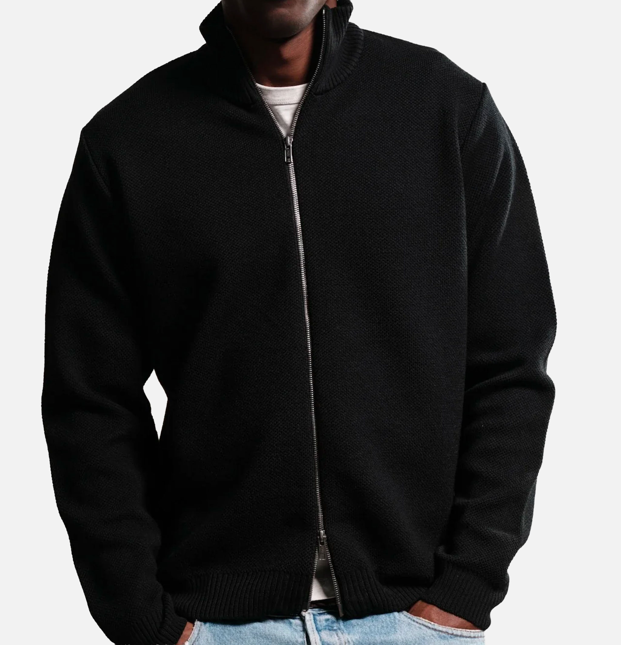 Nitto Knitwear Youri Zipper Cardigan Black