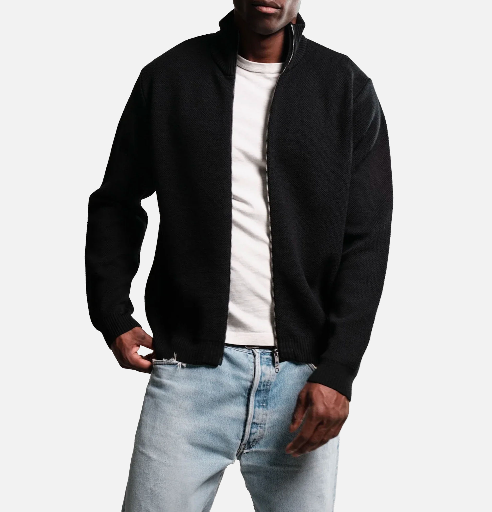 Nitto Knitwear Youri Zipper Cardigan Black