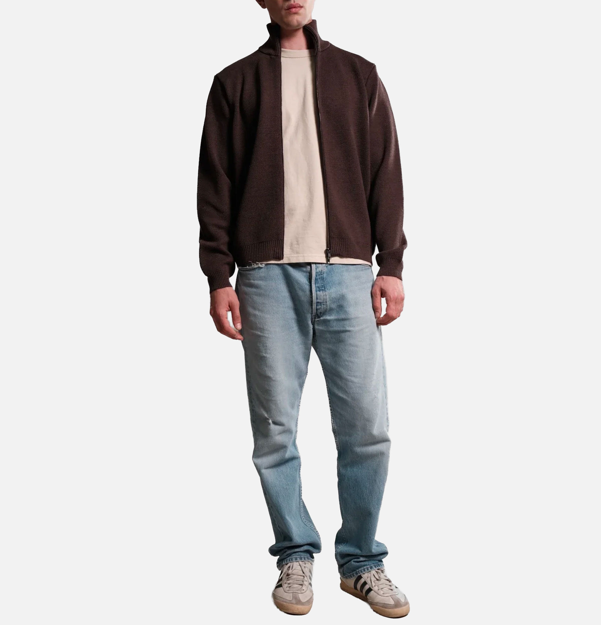 Nitto Knitwear Cardigan Youri Zippé Marron