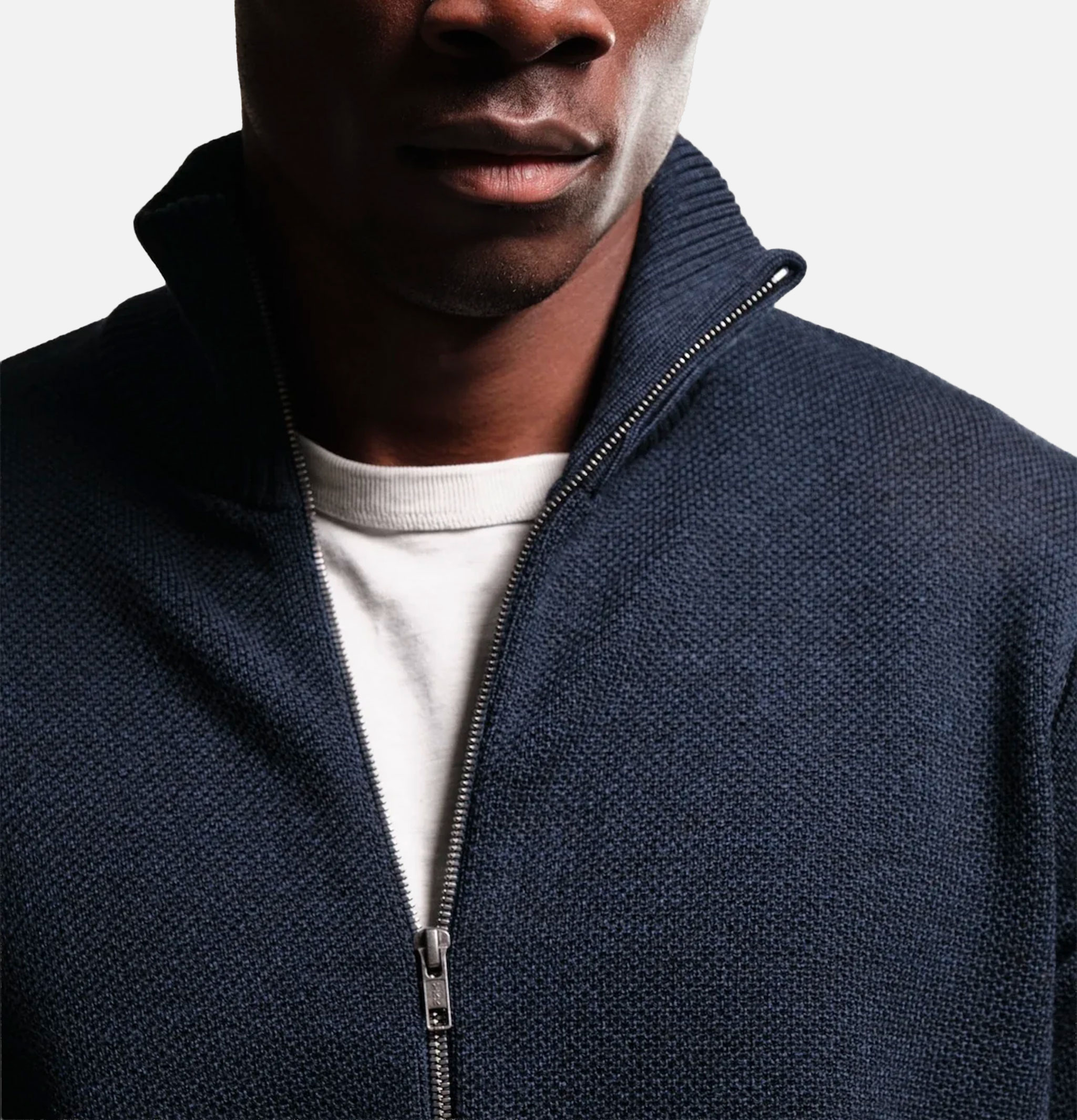 Nitto Knitwear Youri Zipper Cardigan Navy