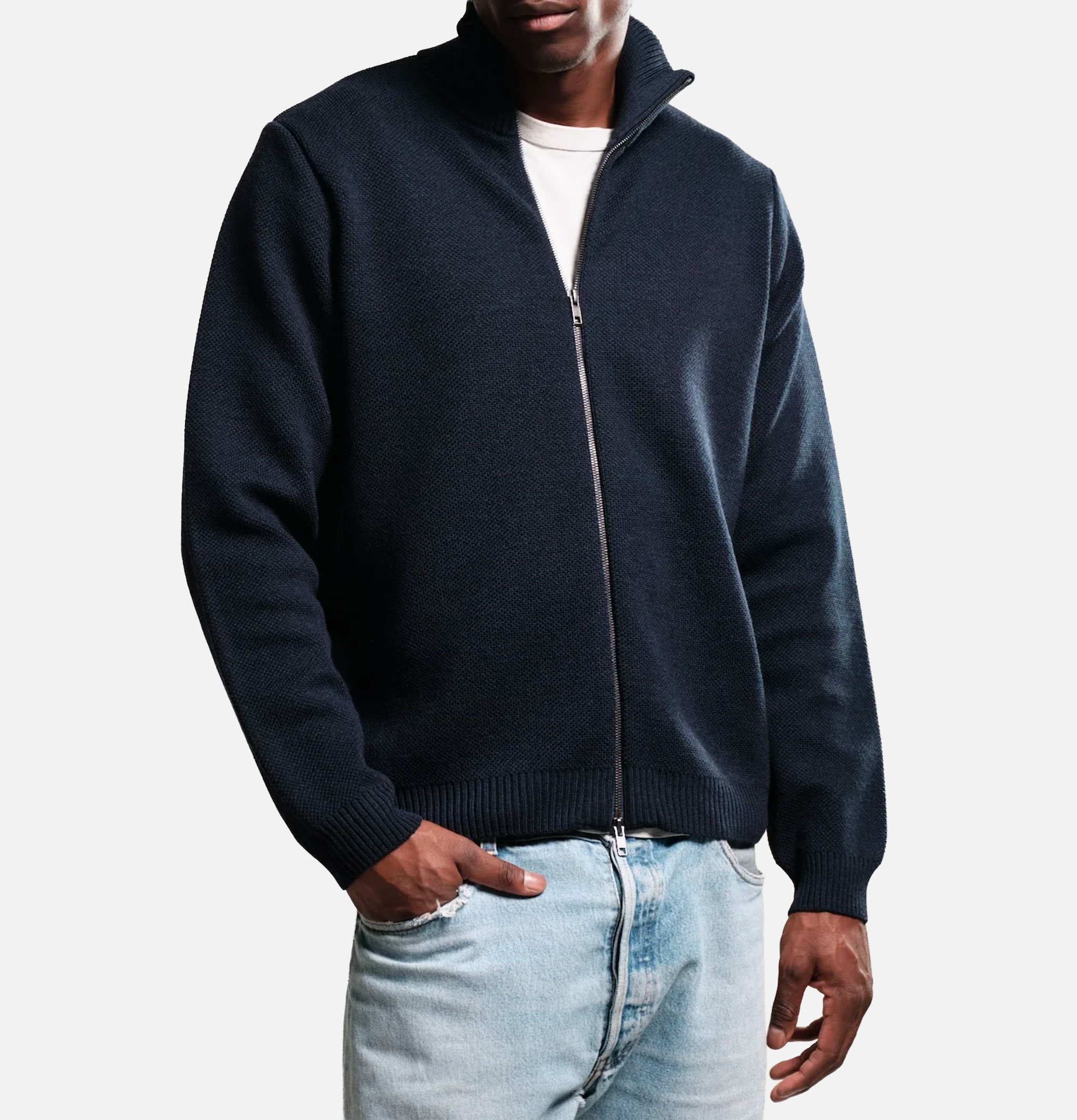 Nitto Knitwear Cardigan Youri Zippé Marine