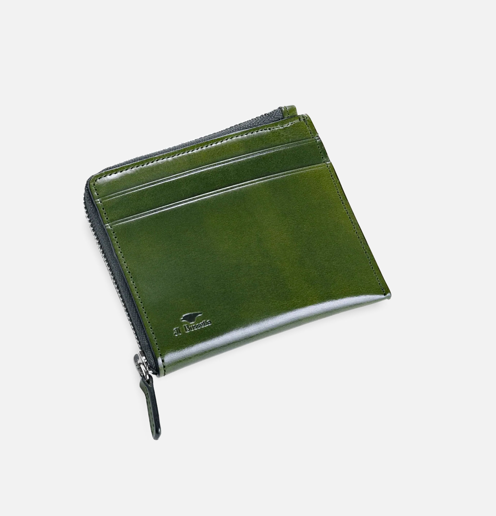 Il Bussetto Portefeuille Zip Vert Foncé