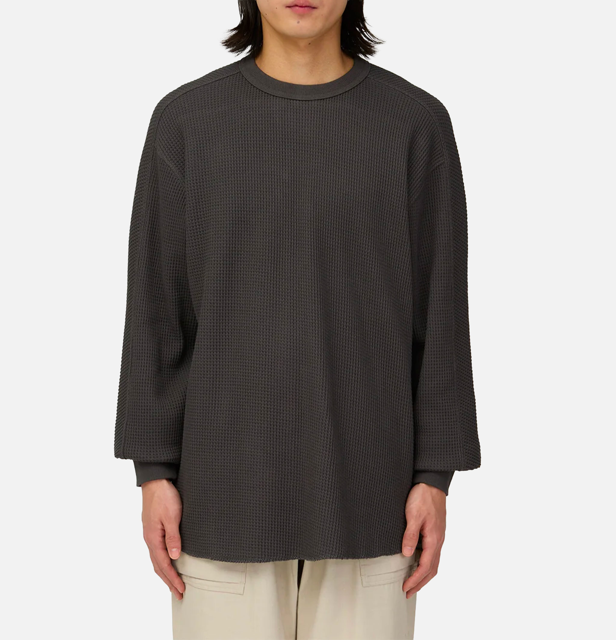 Snow Peak Heavy Waffle Pullover Charcoal