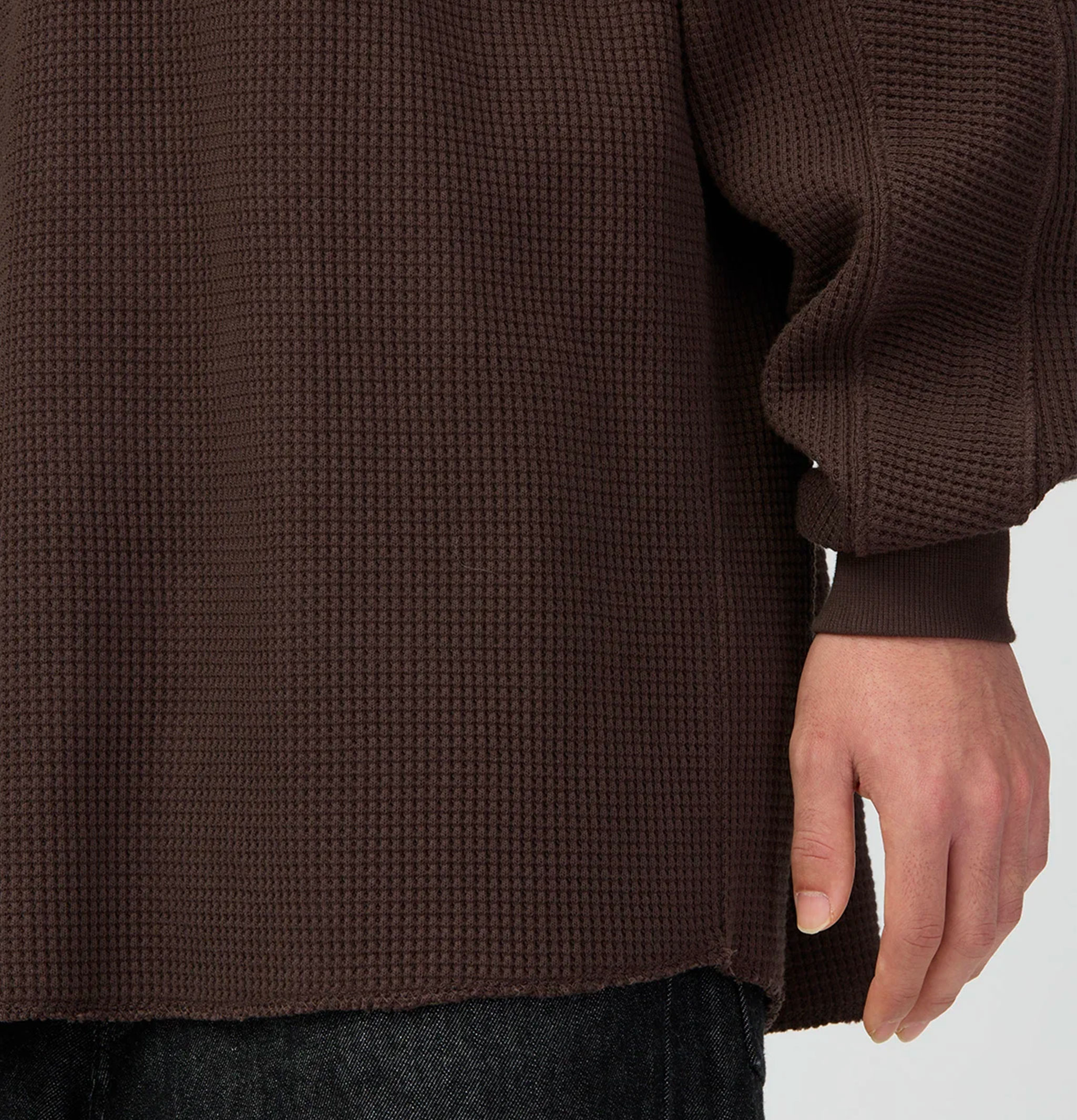 Snow Peak Heavy Waffle Pullover Marron Foncé