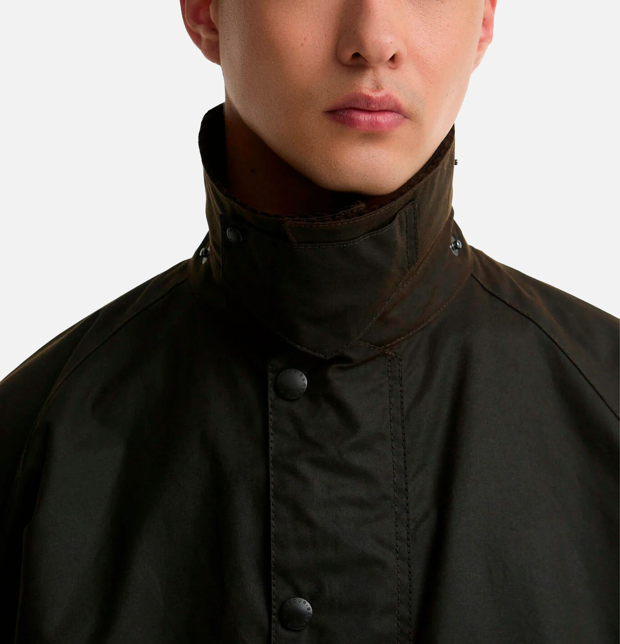 Barbour Veste Cirée Transport Marron Foncée