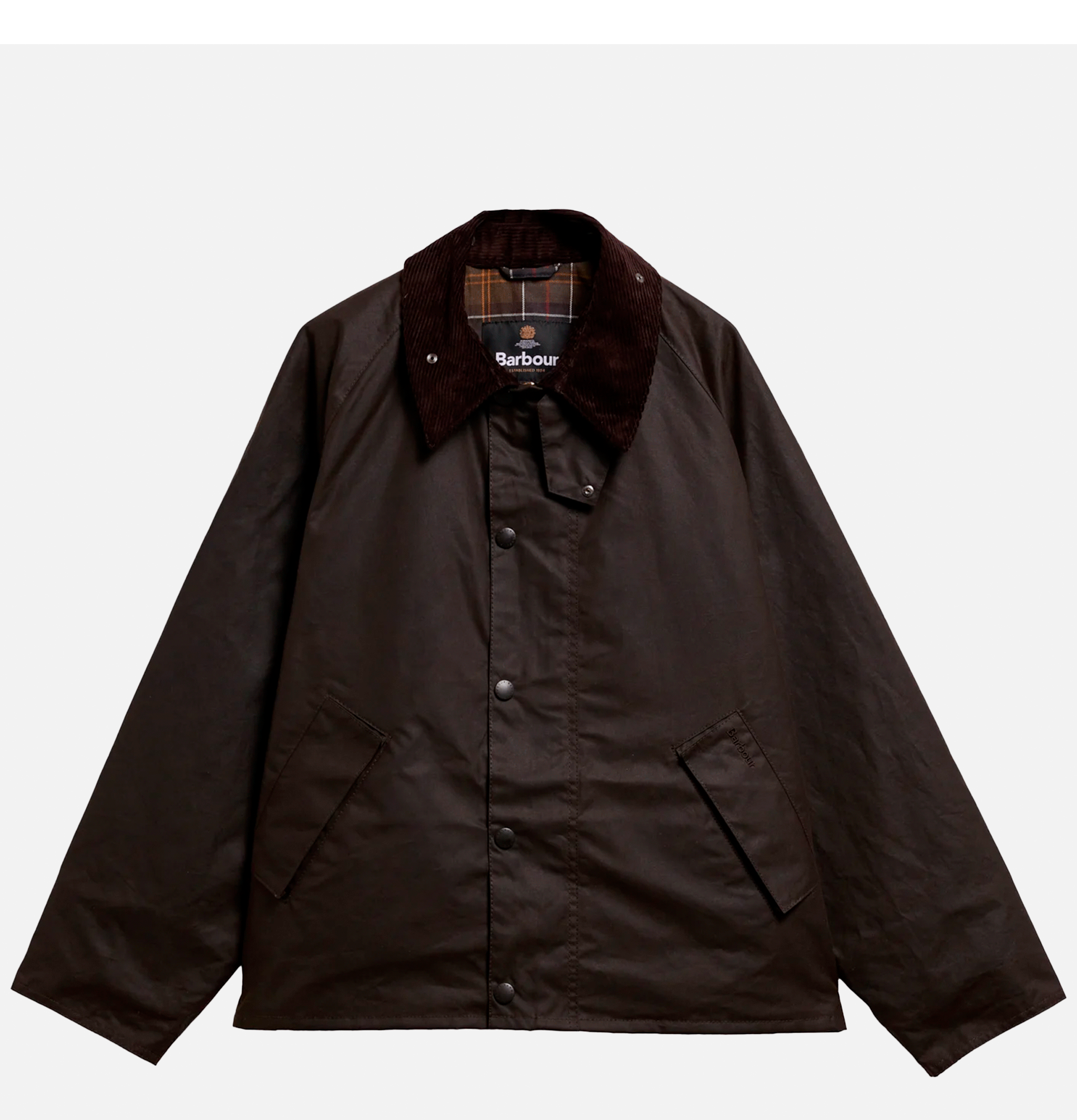 Barbour Veste Cirée Transport Marron Foncée