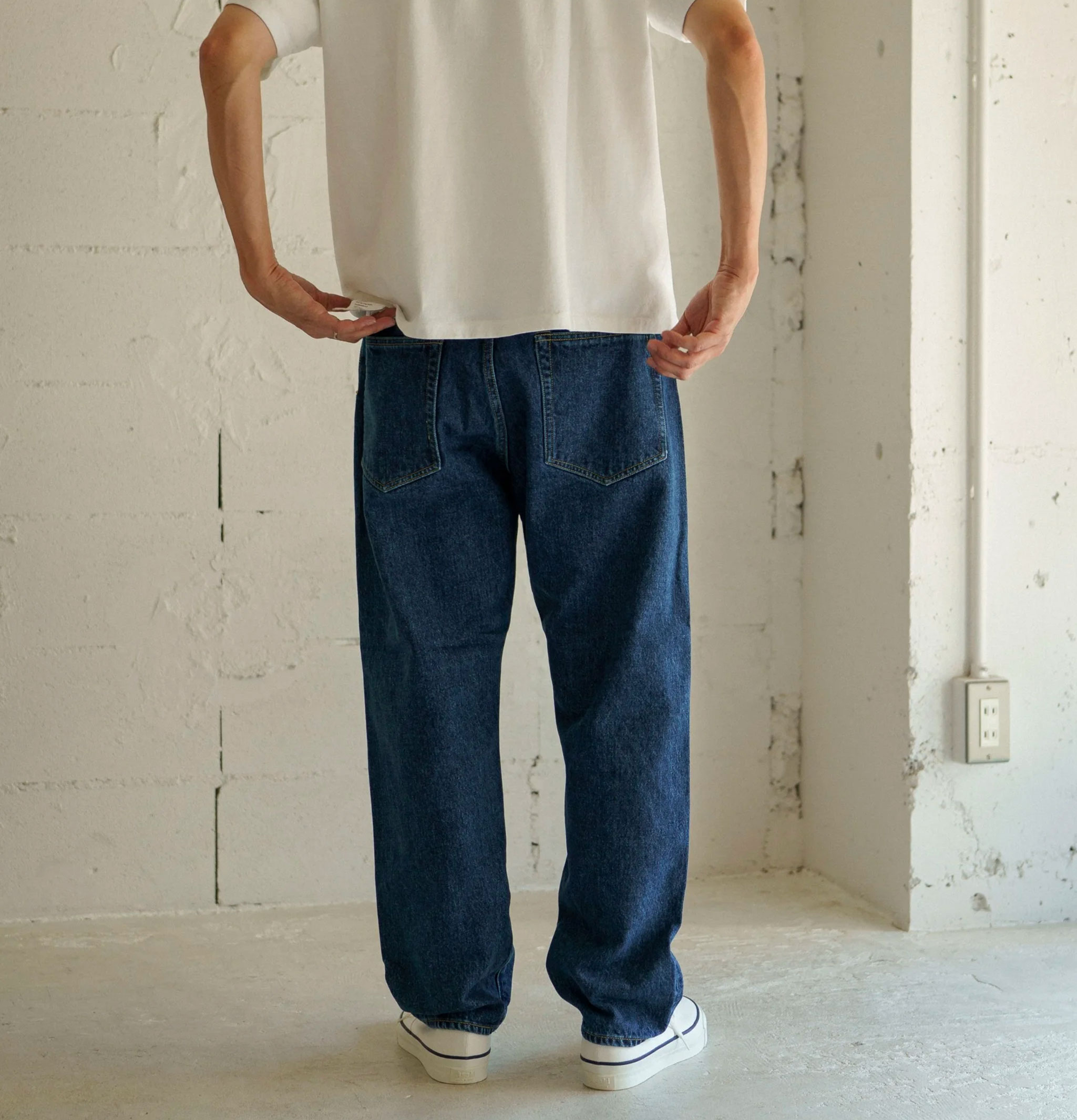 Hatski Denim 01 Jean Loose Tapered Used Blue
