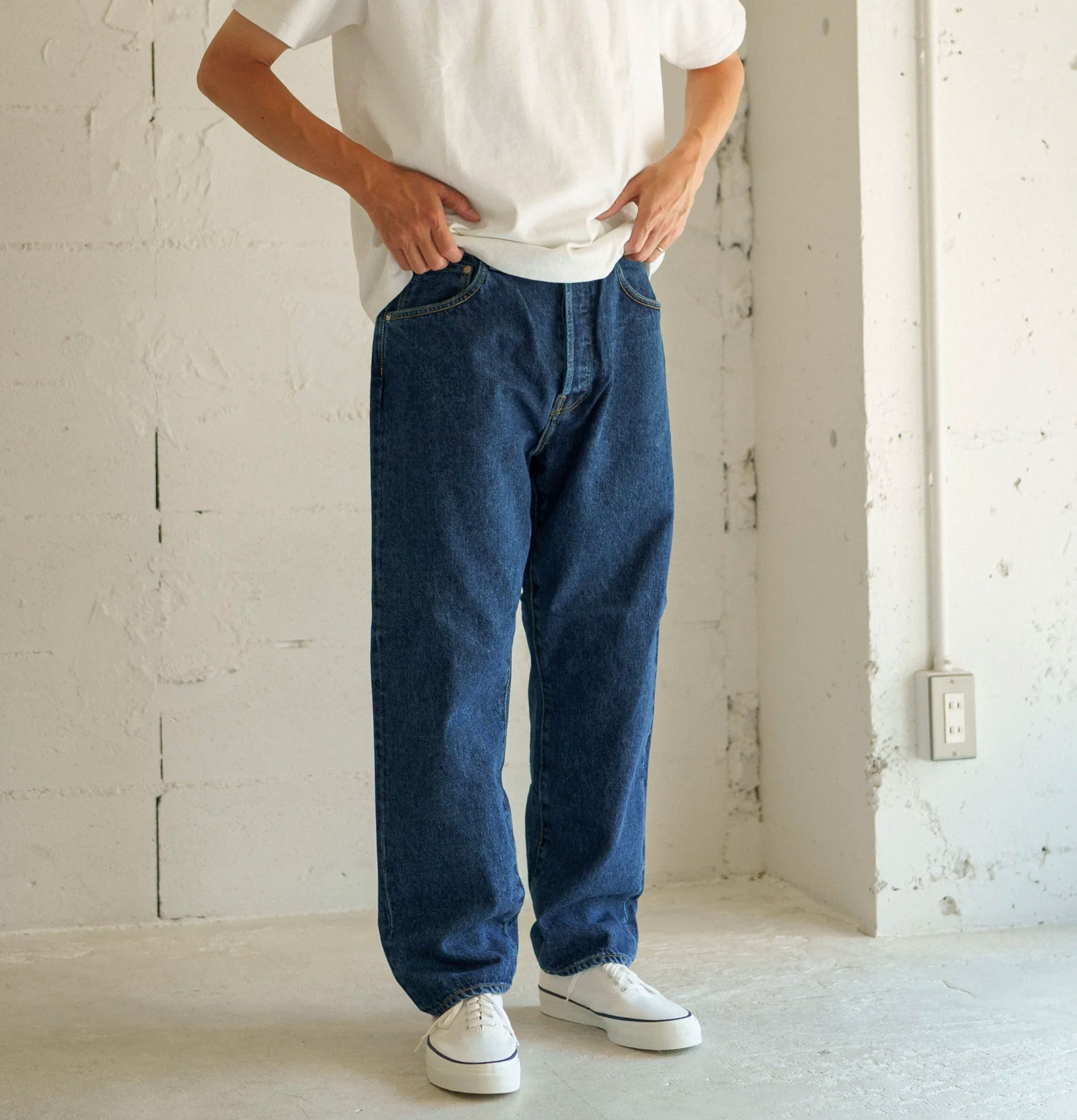 Hatski Denim 01 Jean Loose Tapered Used Blue