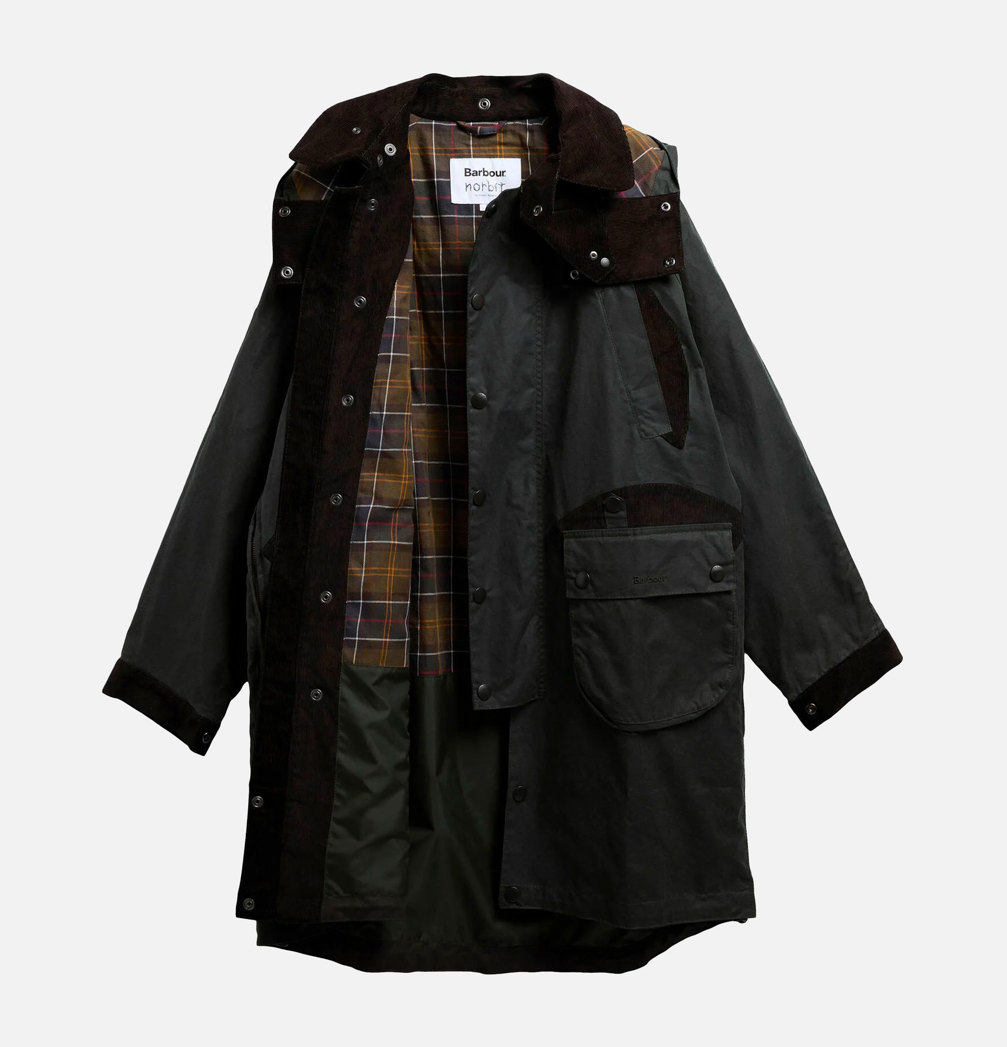 Veste Longue Wax Barbour x Norbit Sage