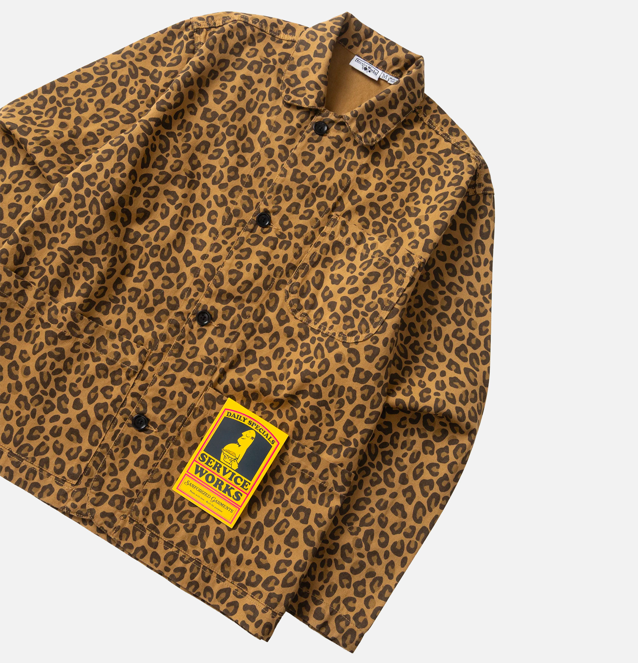 Service Works Easy Chef Patterned Shirt in Brown Leopard