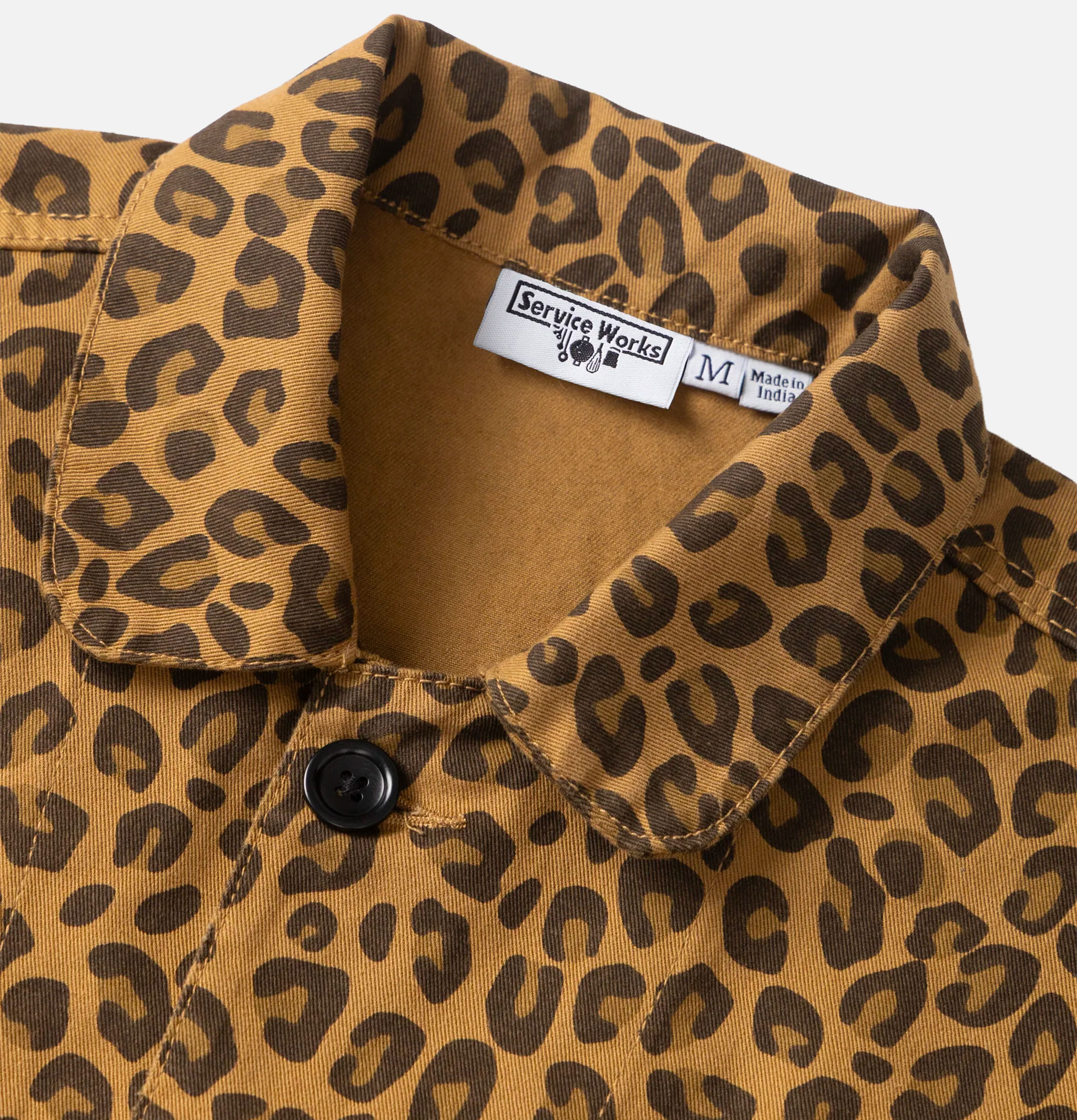 Service Works Easy Chef Patterned Shirt in Brown Leopard