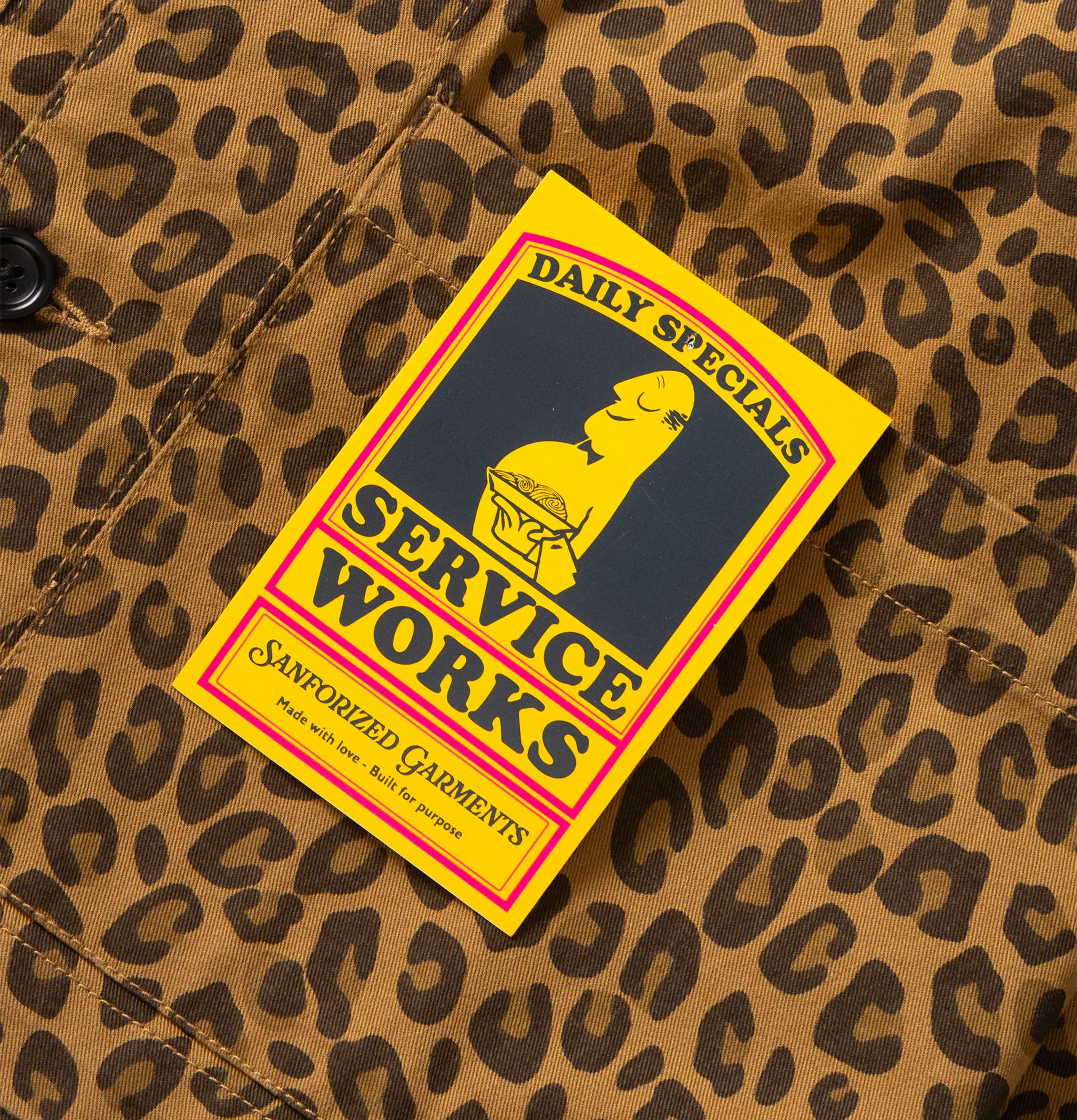 Service Works Easy Chef Patterned Shirt in Brown Leopard