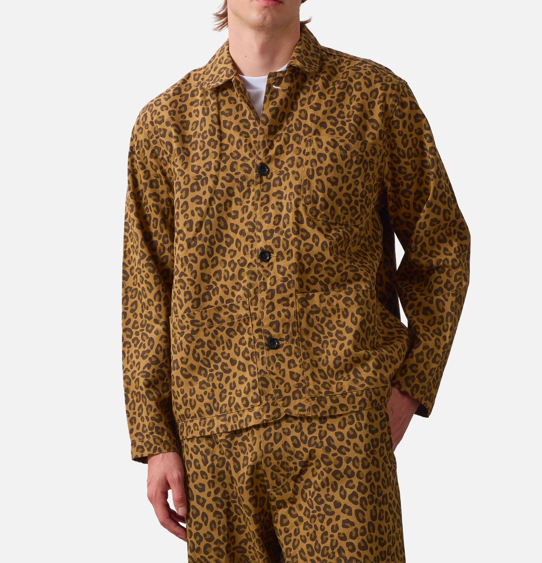 Service Works Chemise Patterned Easy Chef Marron Leopard