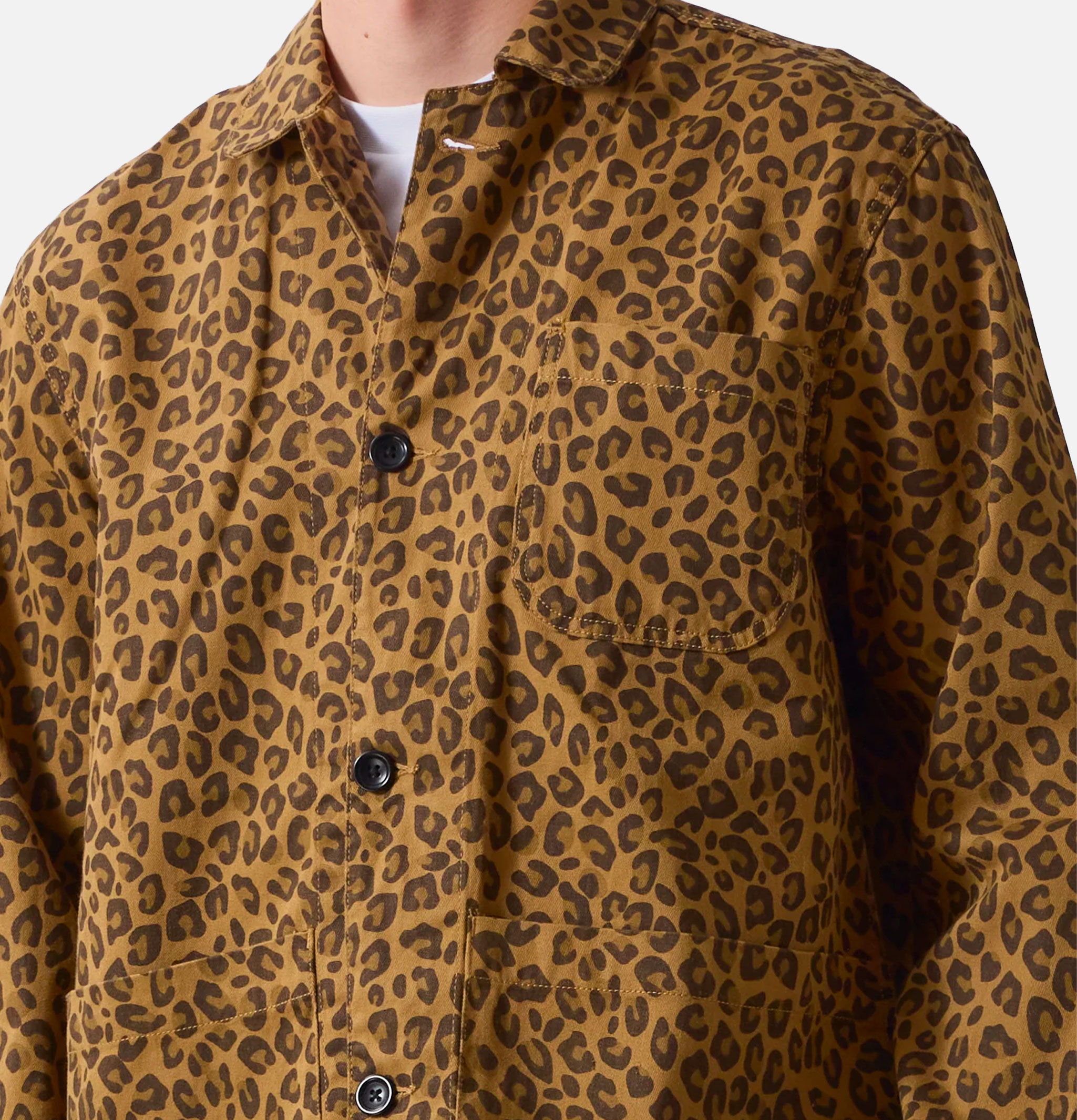 Service Works Chemise Patterned Easy Chef Marron Leopard