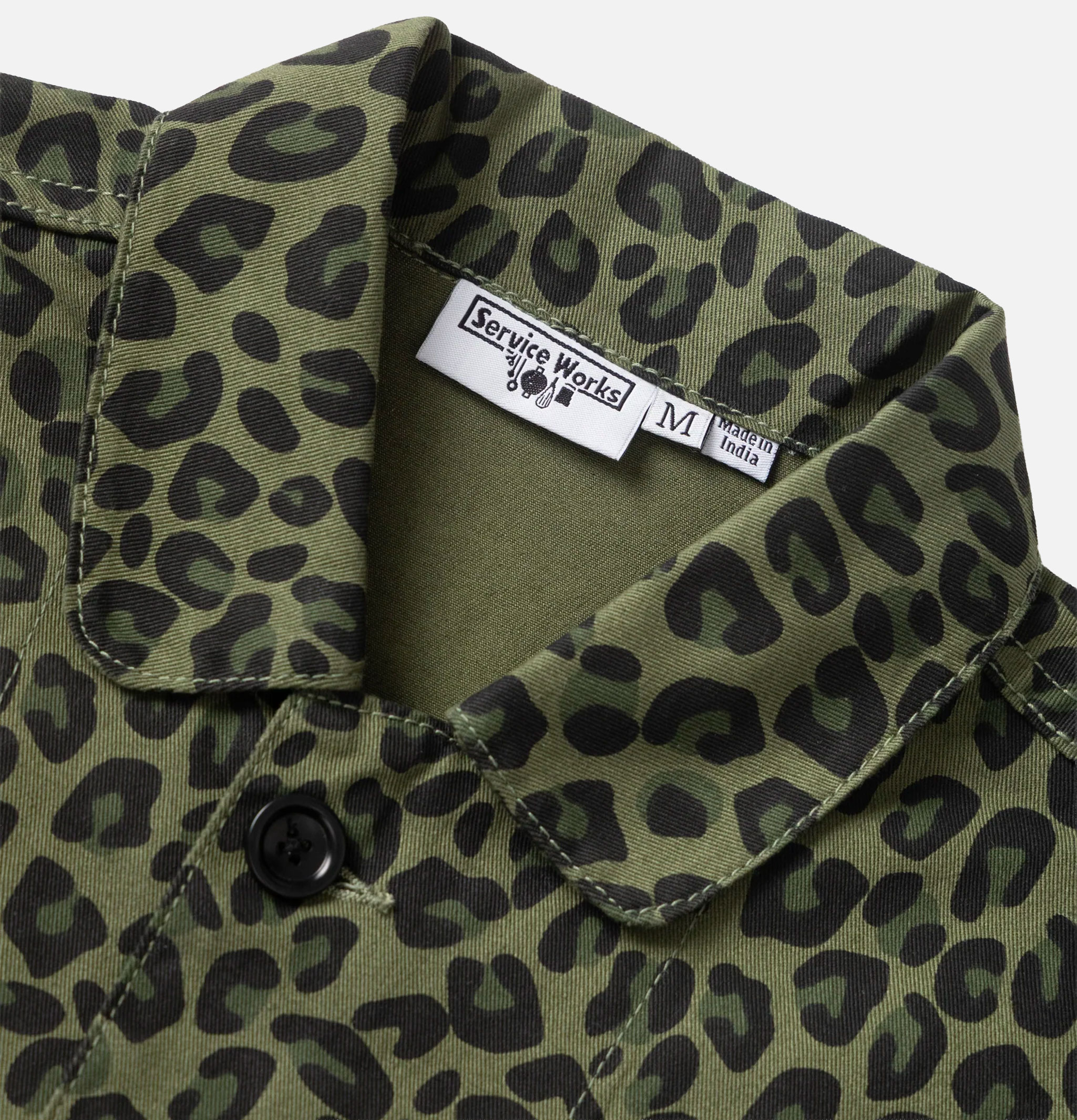 Service Works Chemise Patterned Easy Chef Vert Leopard