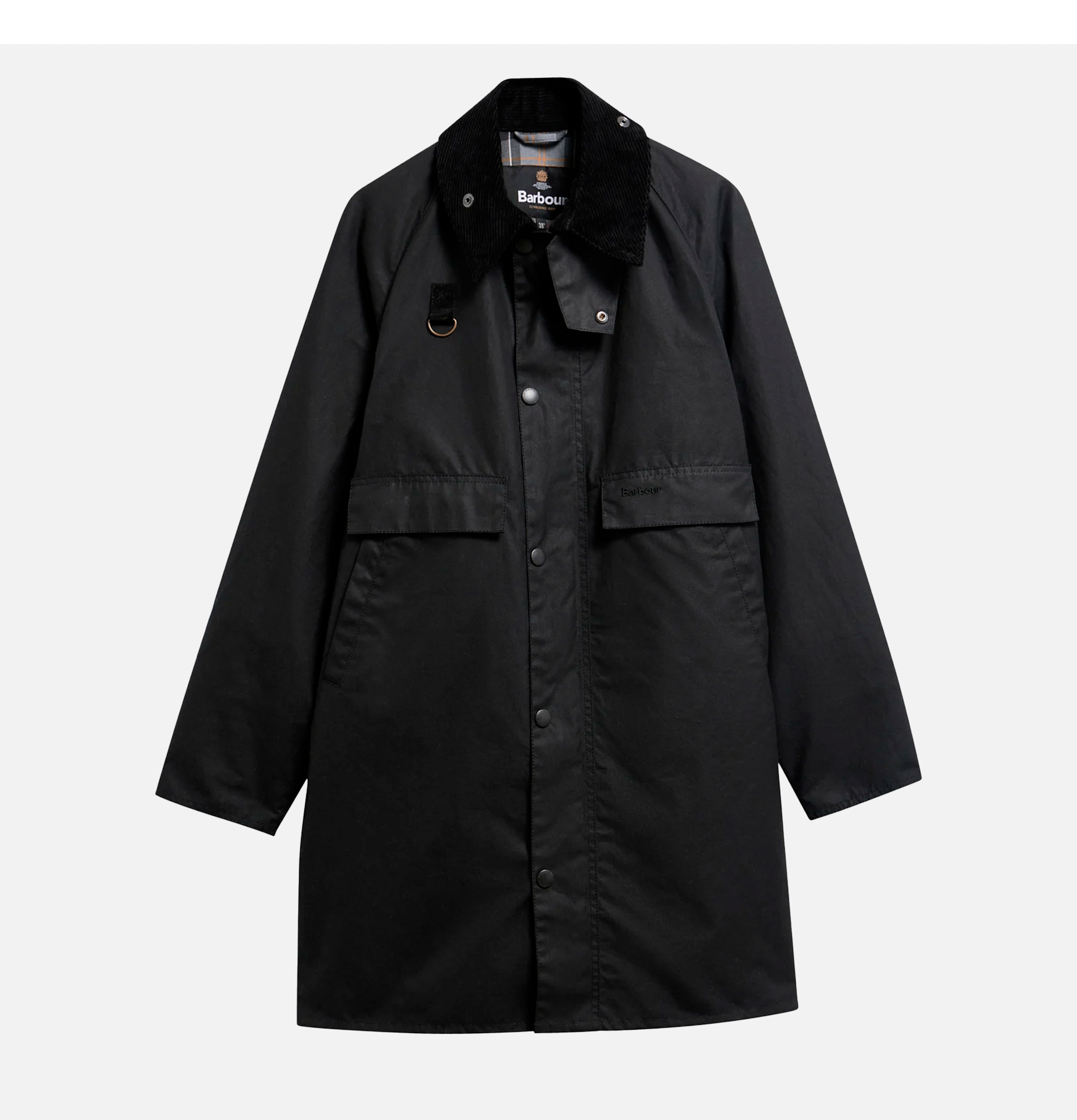 Barbour Veste Cirée Longue Spey Noire