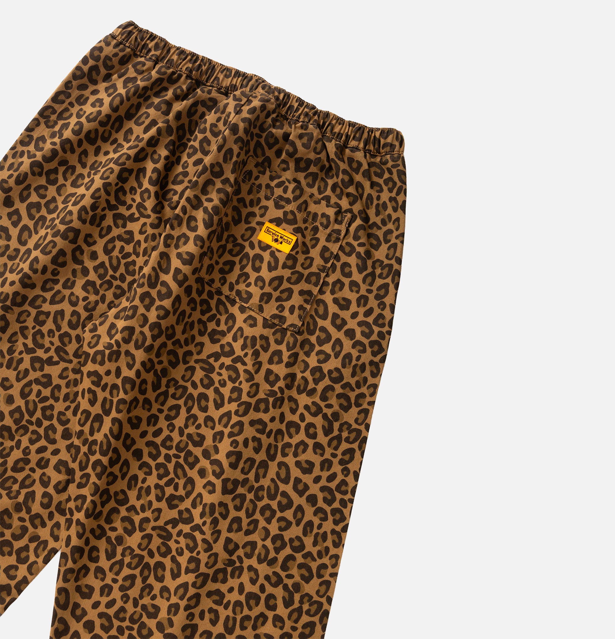 Service Works Patterned Easy Chef Leopard Brown Pants