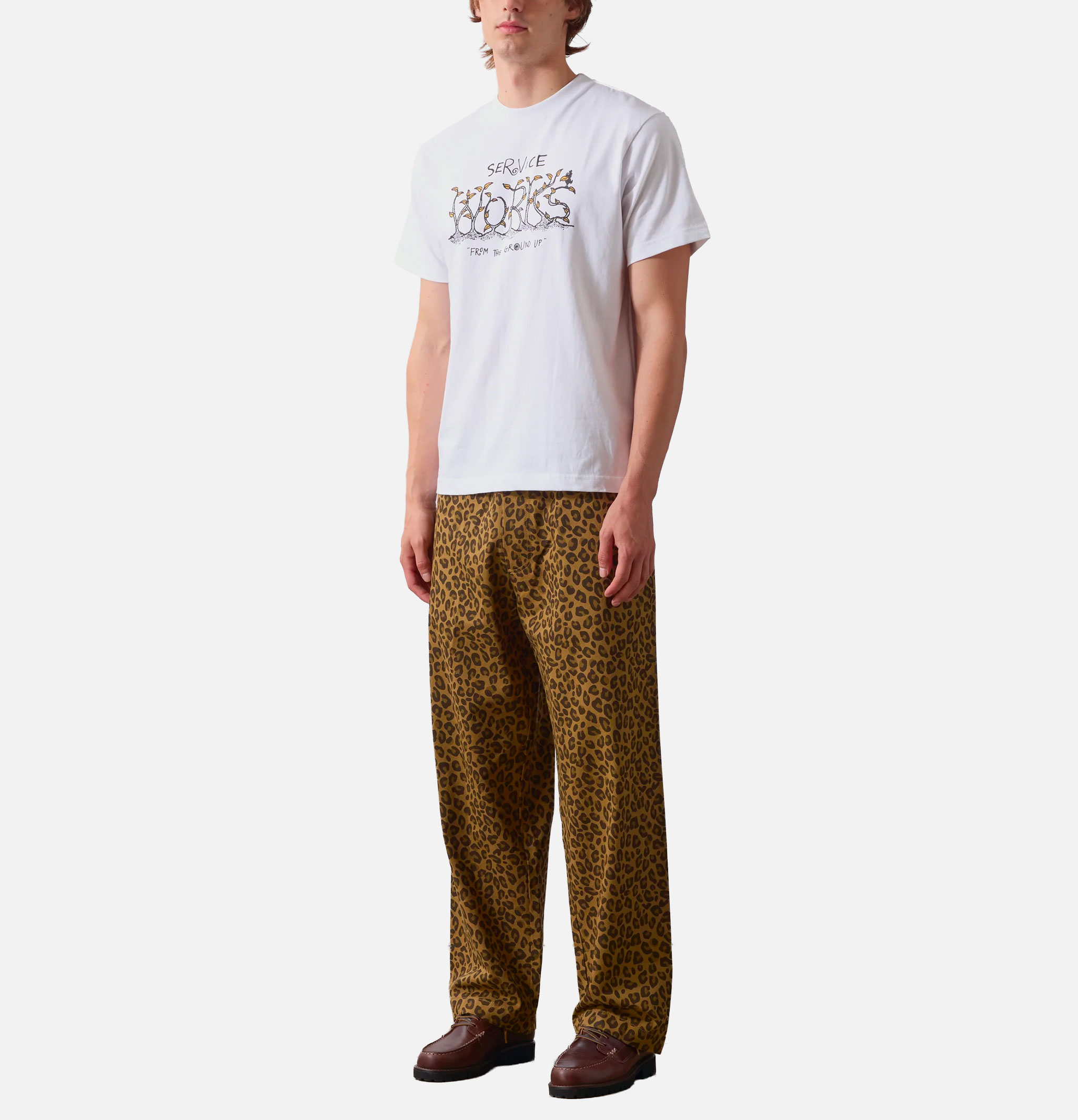 Service Works Patterned Easy Chef Leopard Brown Pants