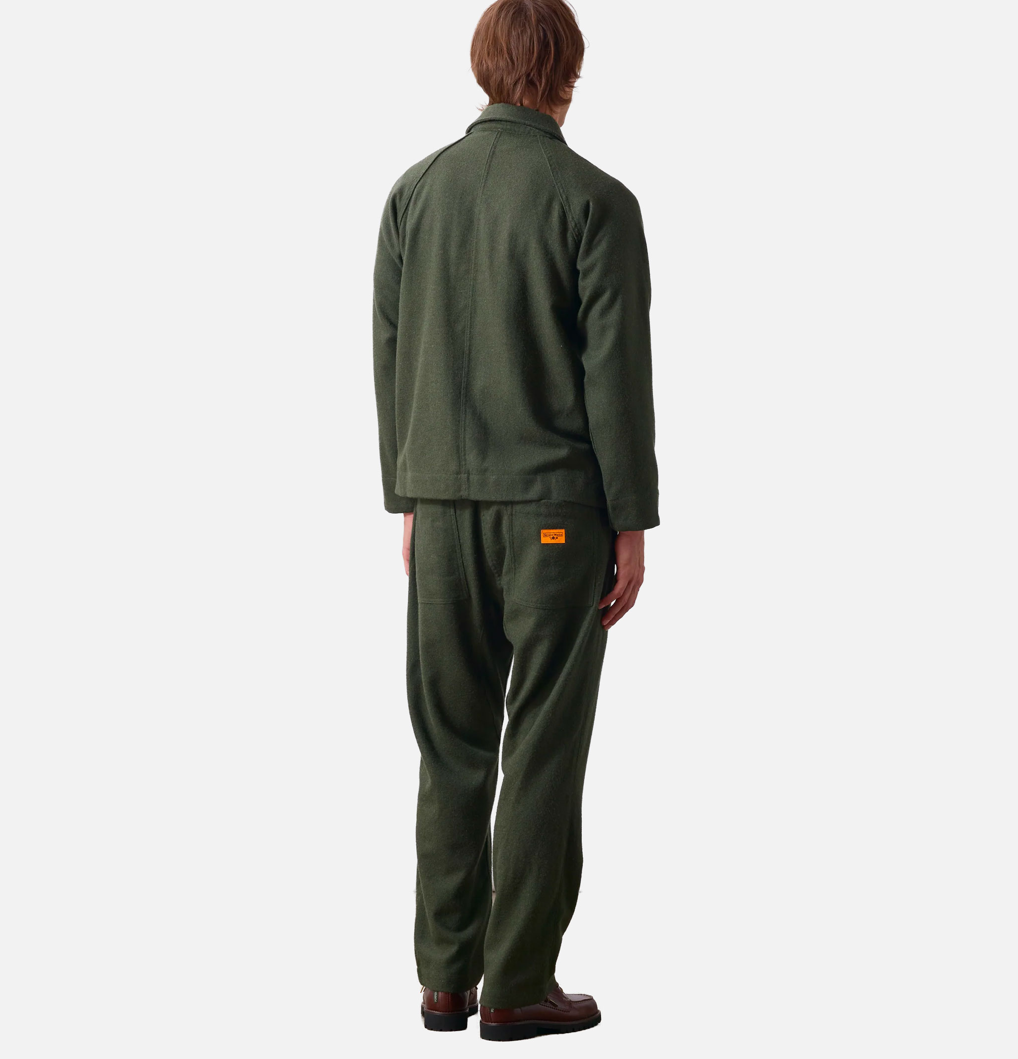 Service Works FOH Flannel Overshirt Forest Green