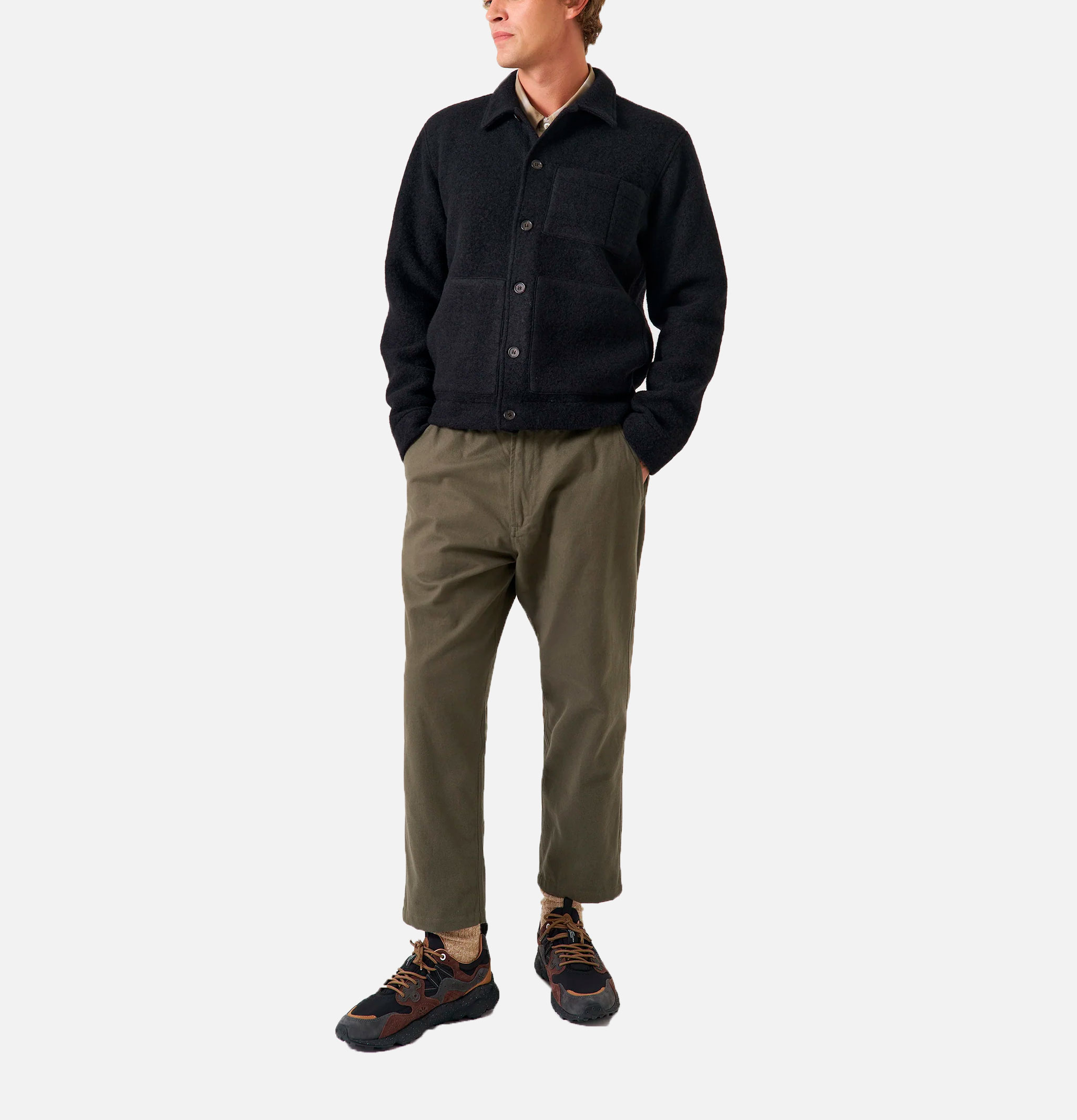 Universal Works Veste Uniforme Laine Noire