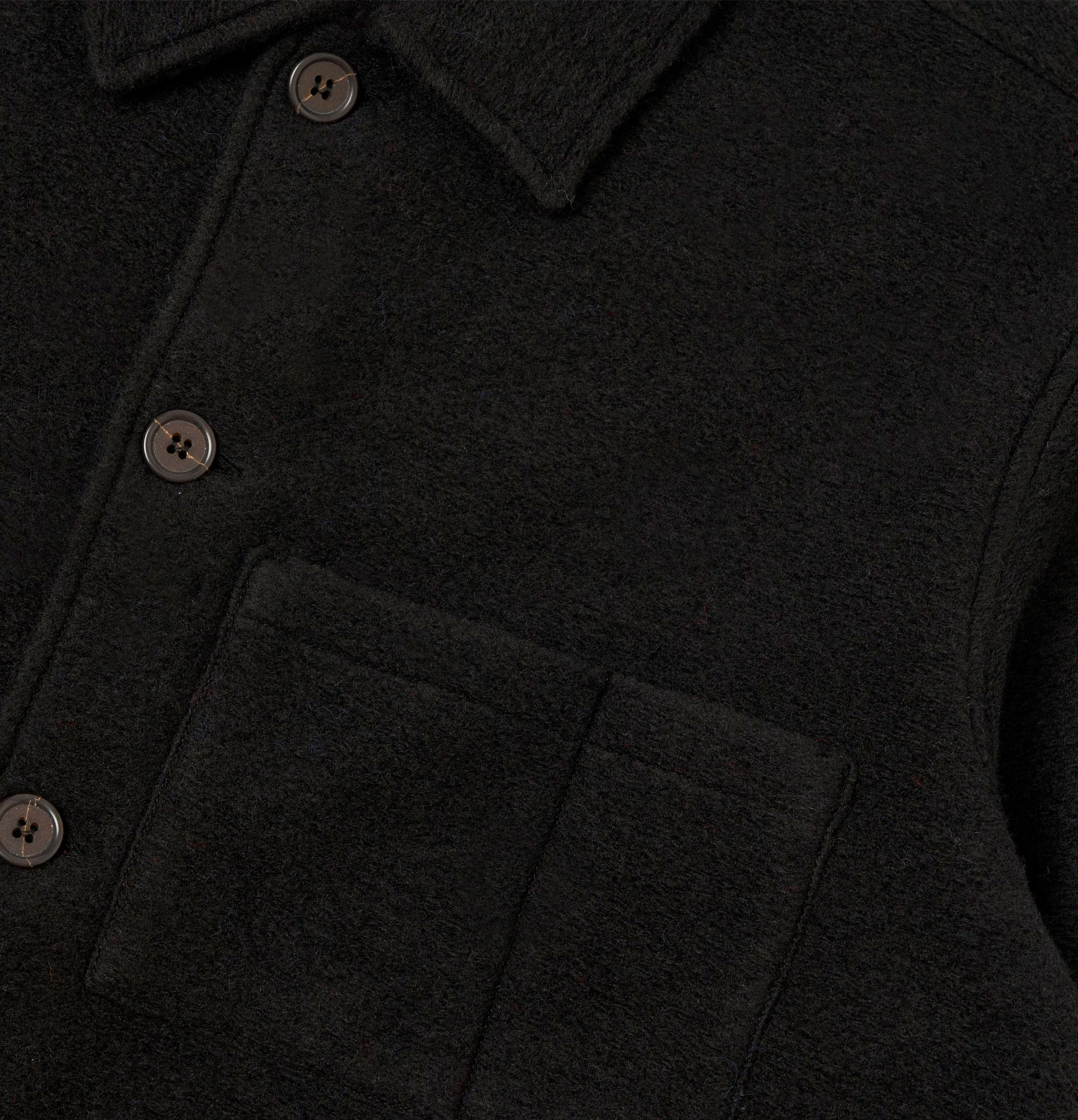 Universal Works Veste Uniforme Laine Noire